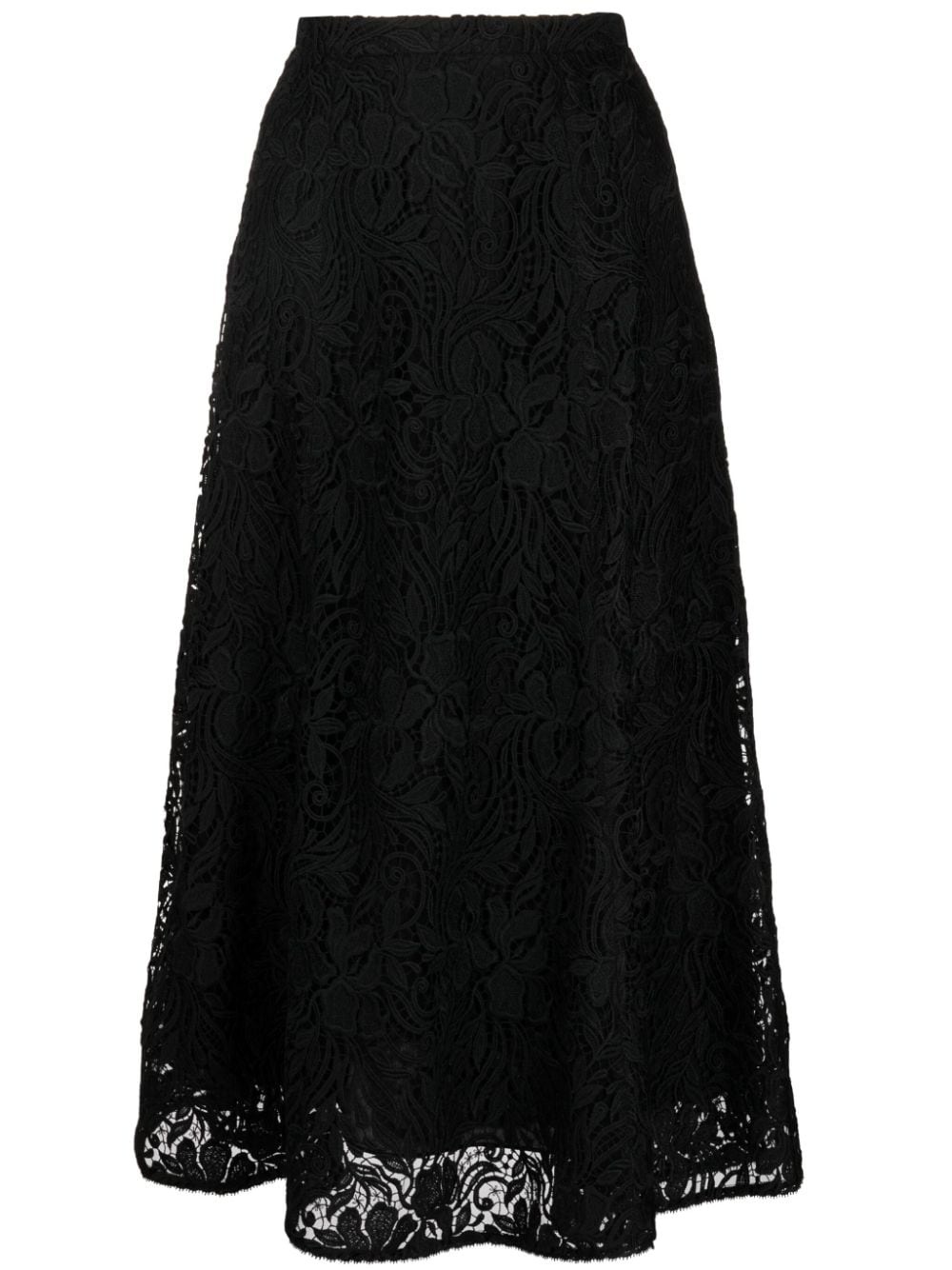 corded-lace A-line skirt - 1