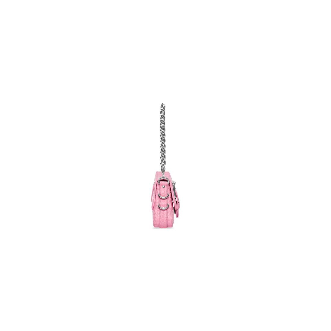 Women's Lindsay Small Shoulder Bag With Strap Crocodile Embossed in Light Pink - 2