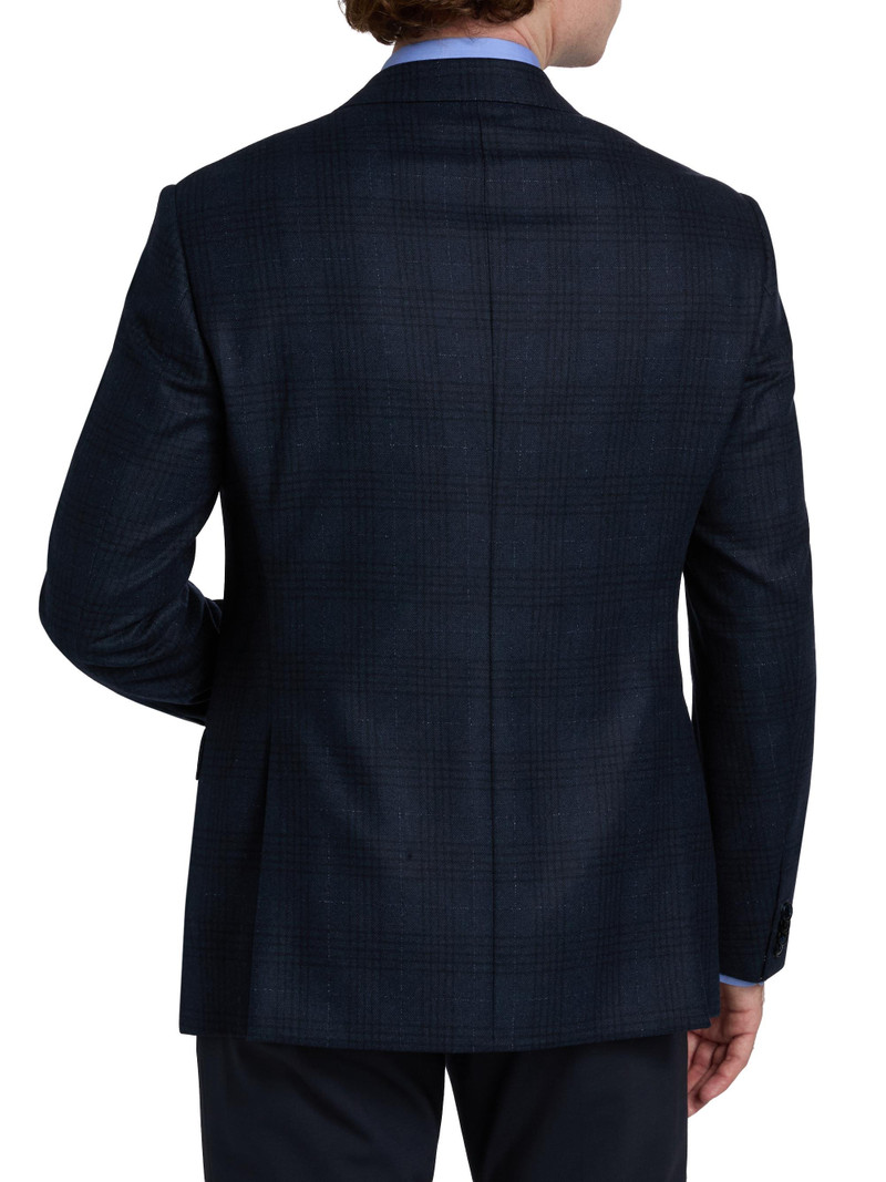 Men's Windowpane Plaid Wool-Blend Sport Coat - Navy 5