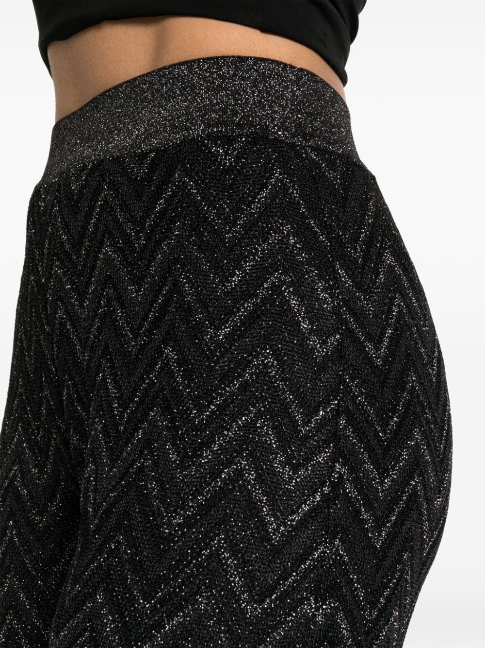 zigzag wide-leg trousers - 5