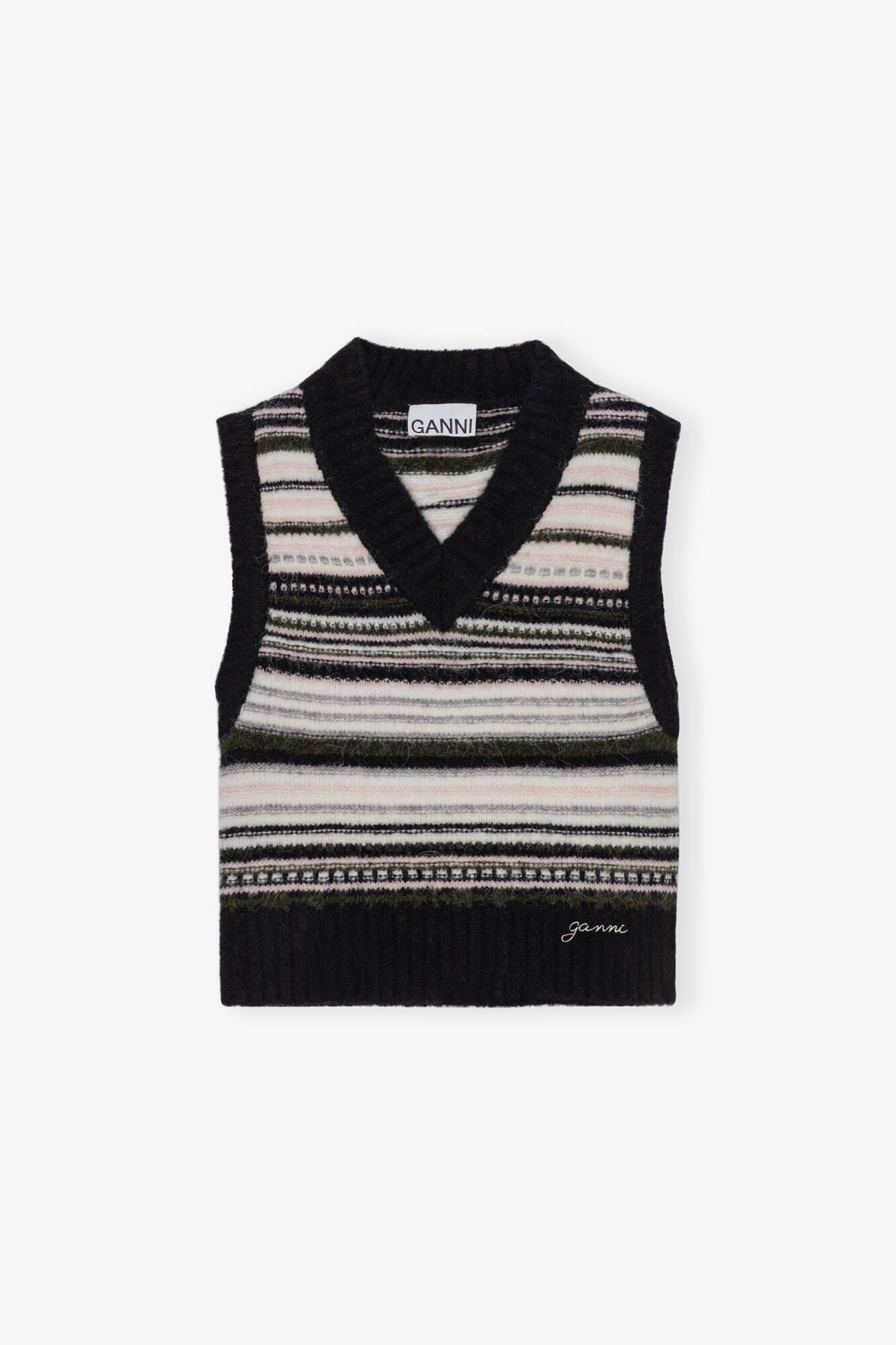STRIPED KNIT VEST - 1