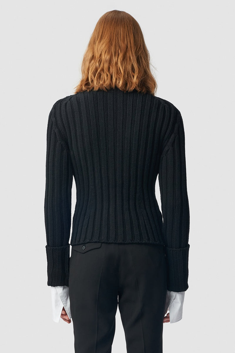 Warre Cropped Rib Darted High Neck Sweater 3