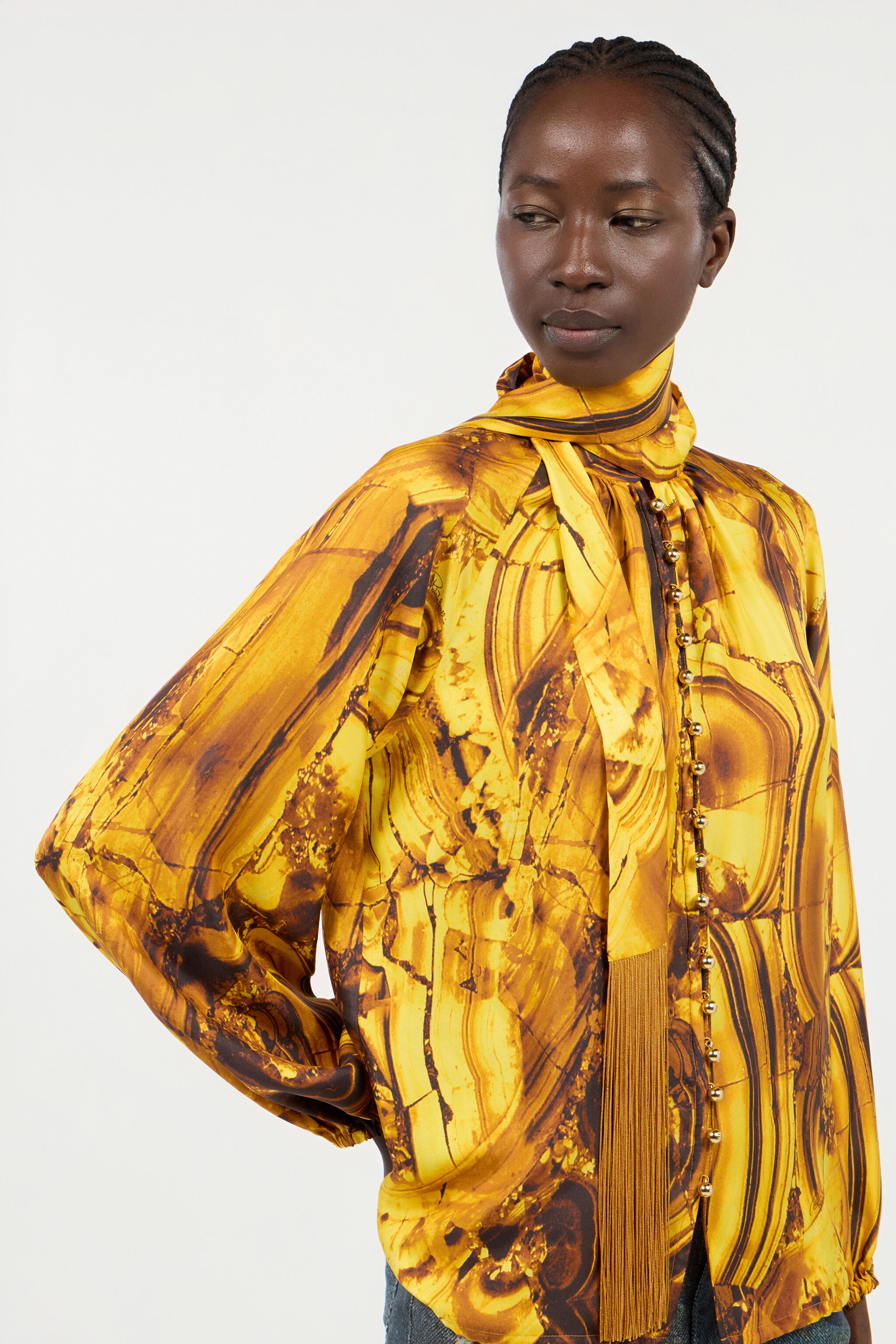 Tigereye Print Silk Shirt - 6