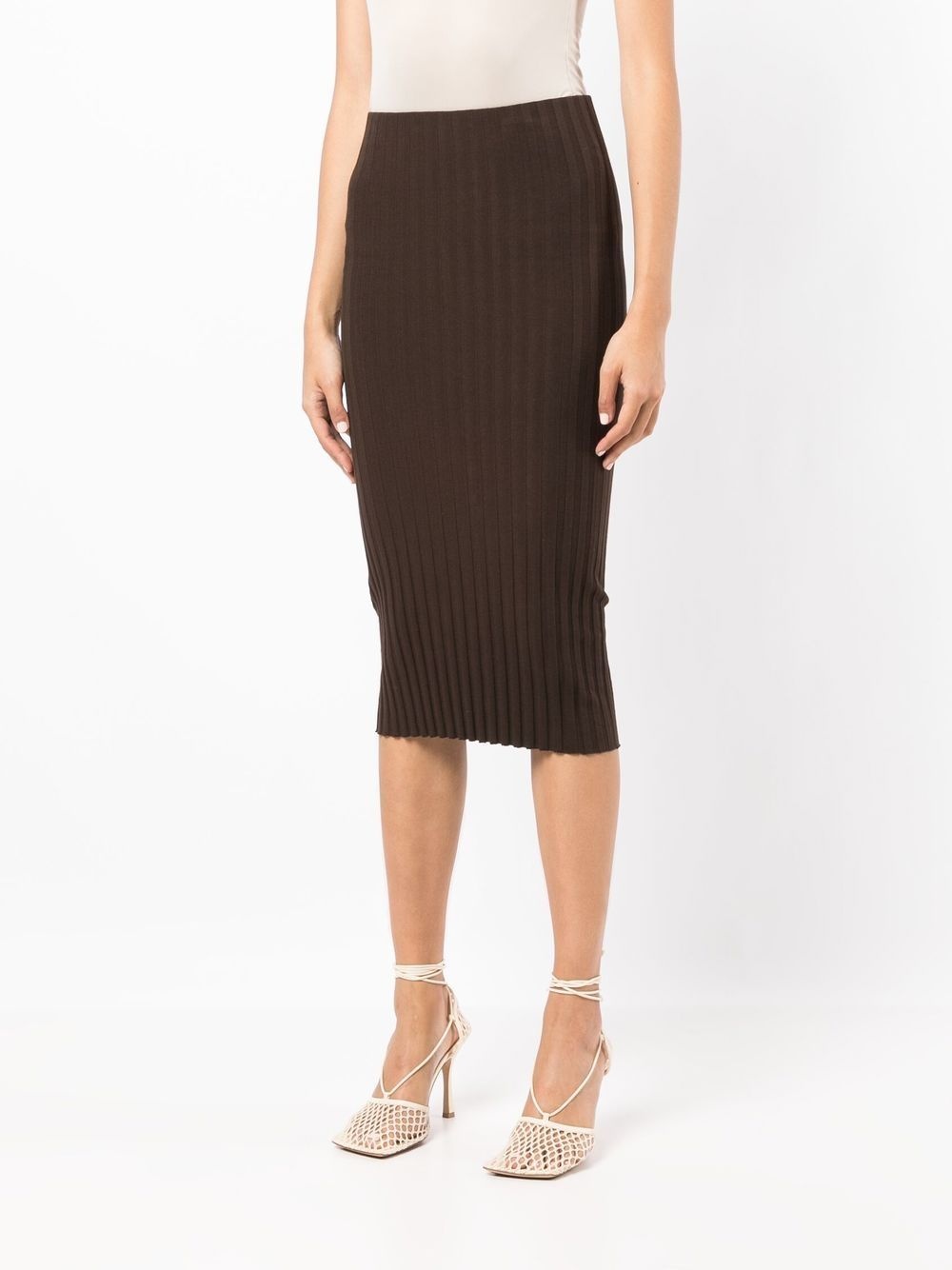 Capri ribbed midi skirt - 3