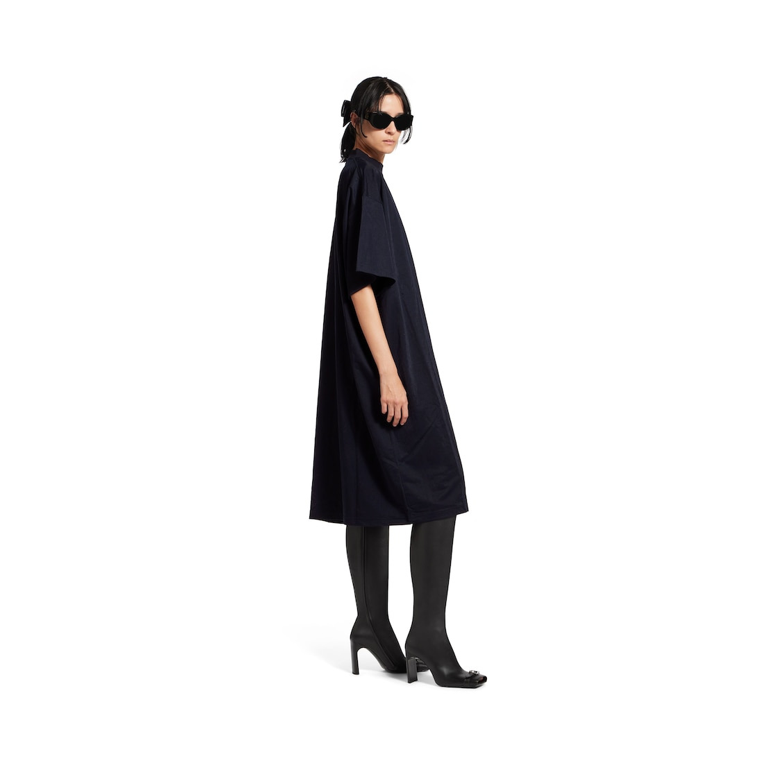 Women's T-shirt Dress in Dark Navy - 3