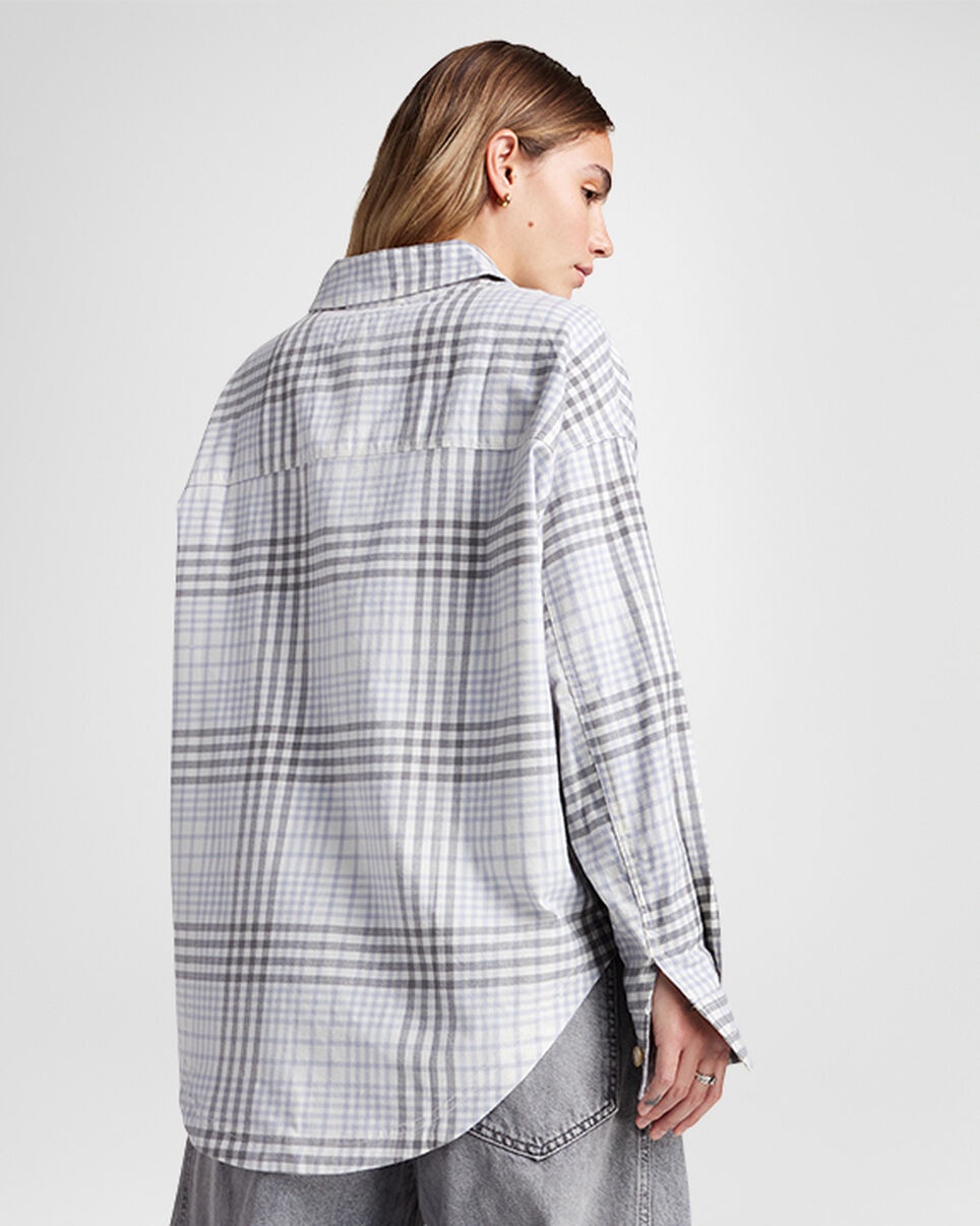Flannel Button-Down Oversized Shirt - 3