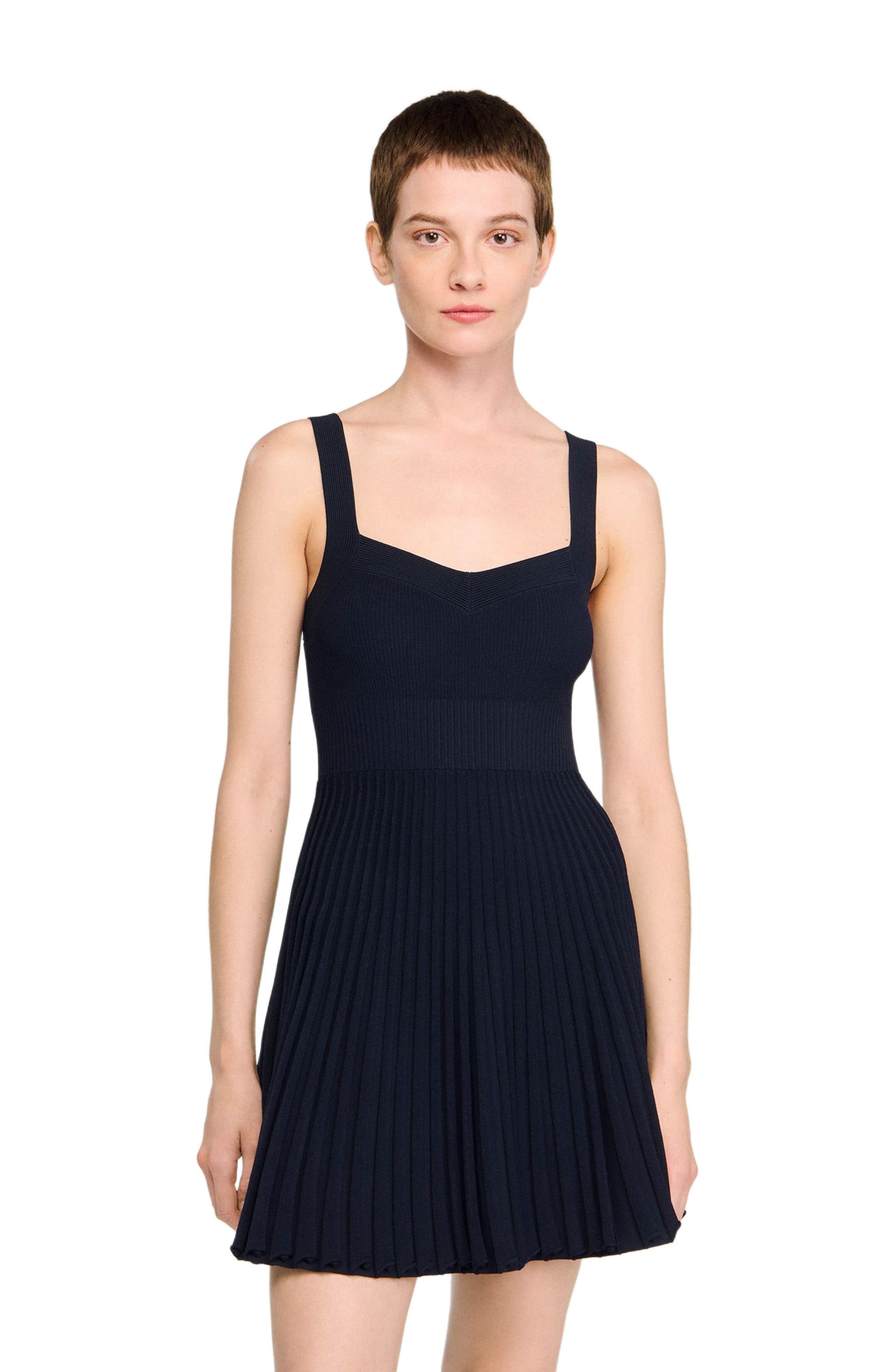 SANDRO Short knit dress in Navy Blue at Nordstrom - 3