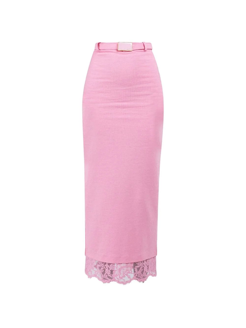 lace-contrast midi skirt - 1