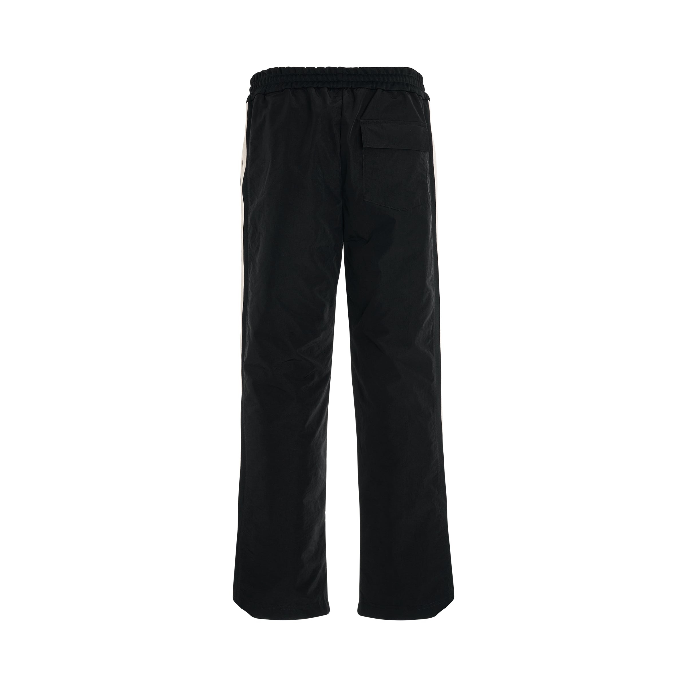 Monogram Nylon Track Pants in Black/Off White - 4