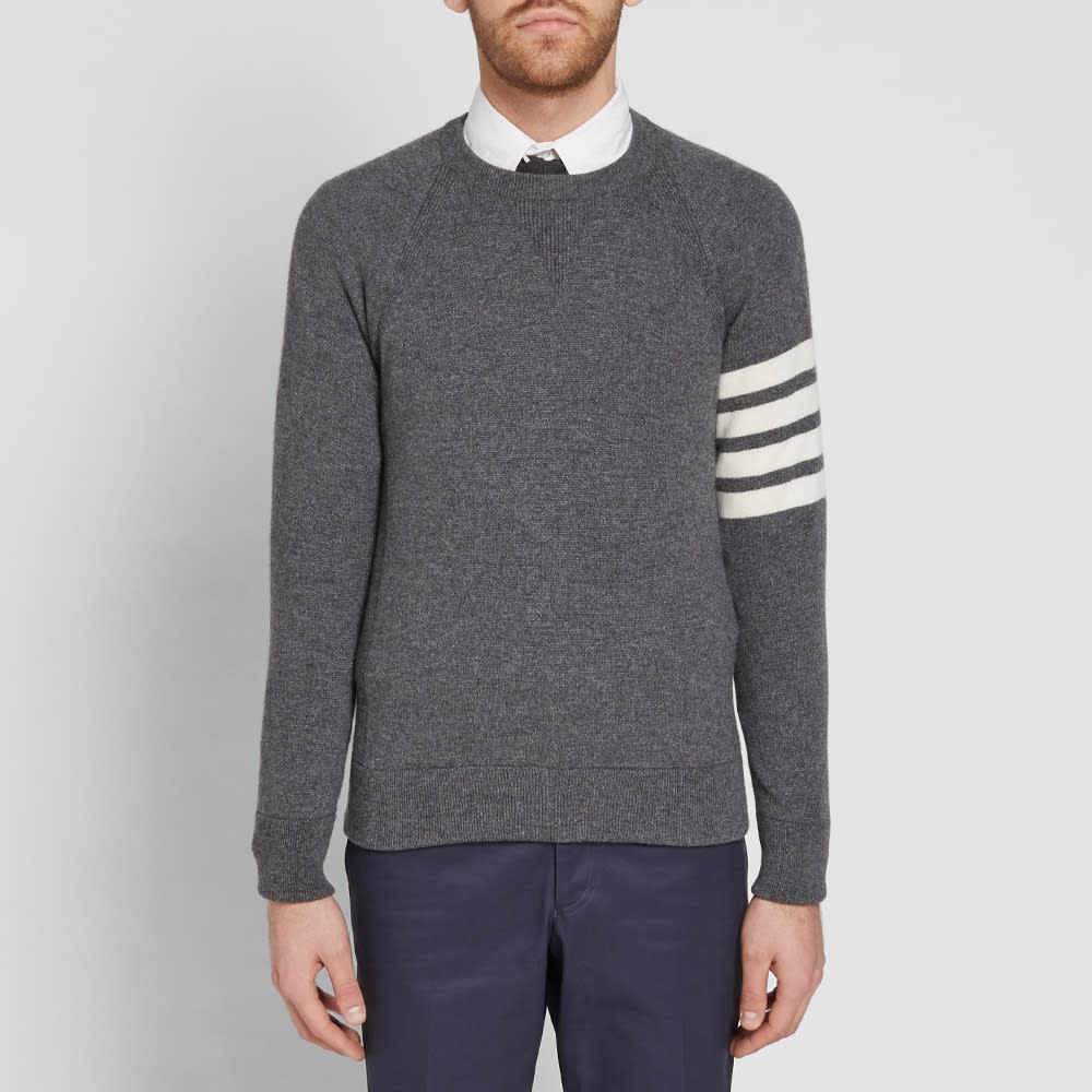 Thom Browne Arm Stripe Cashmere Crew Sweat - 6