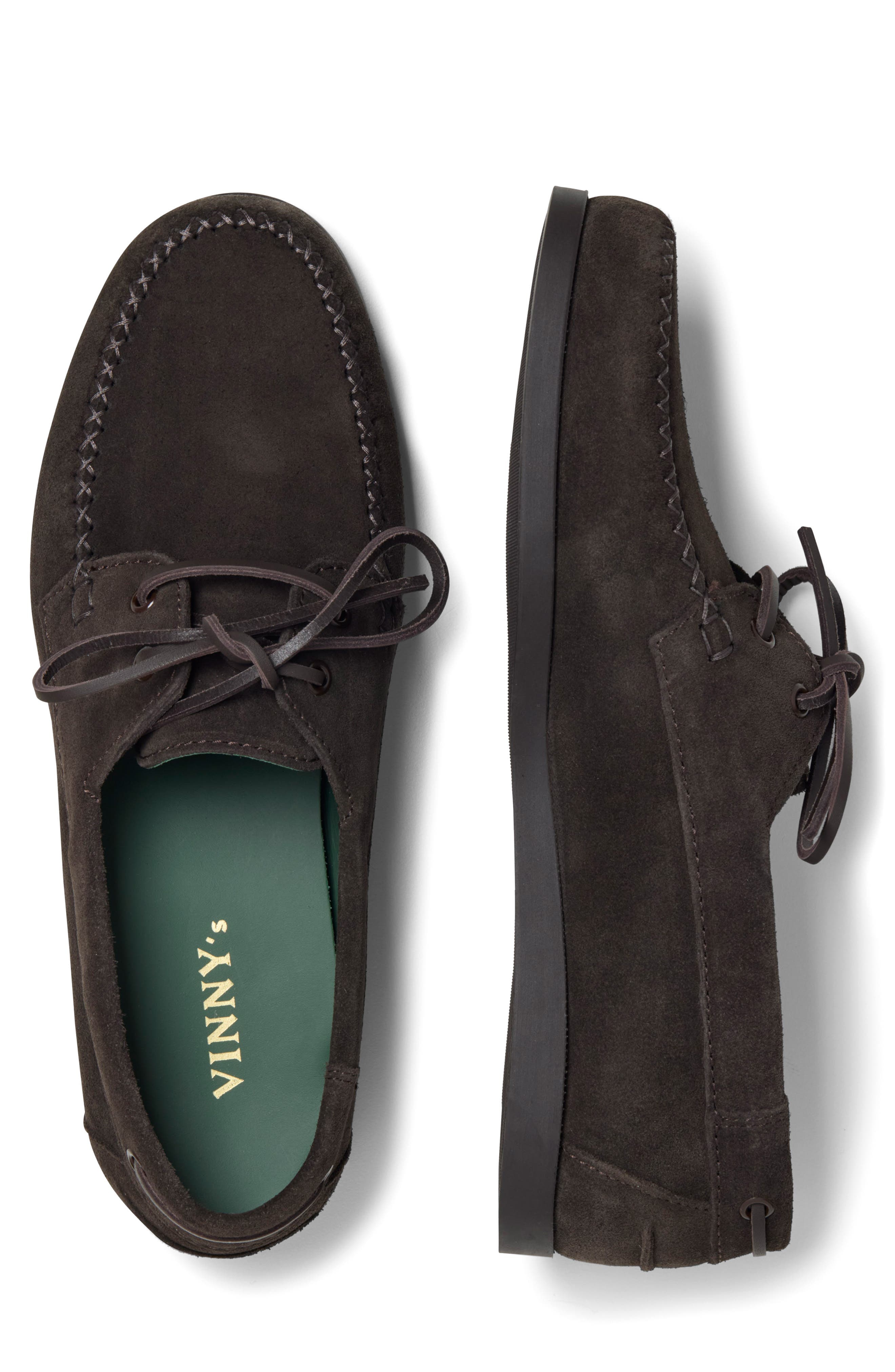 VINNY'S Boatman Boat Shoe in Dark Brown Suede at Nordstrom - 6