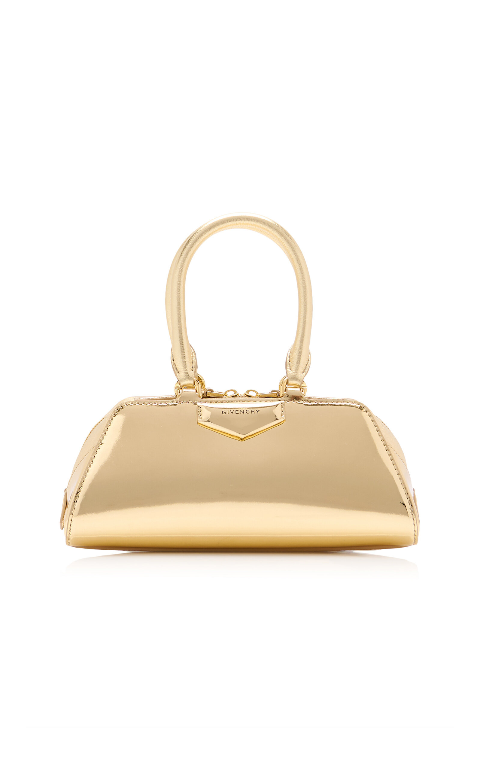 Antigona E/W Mini Metallic Leather Bag gold - 1