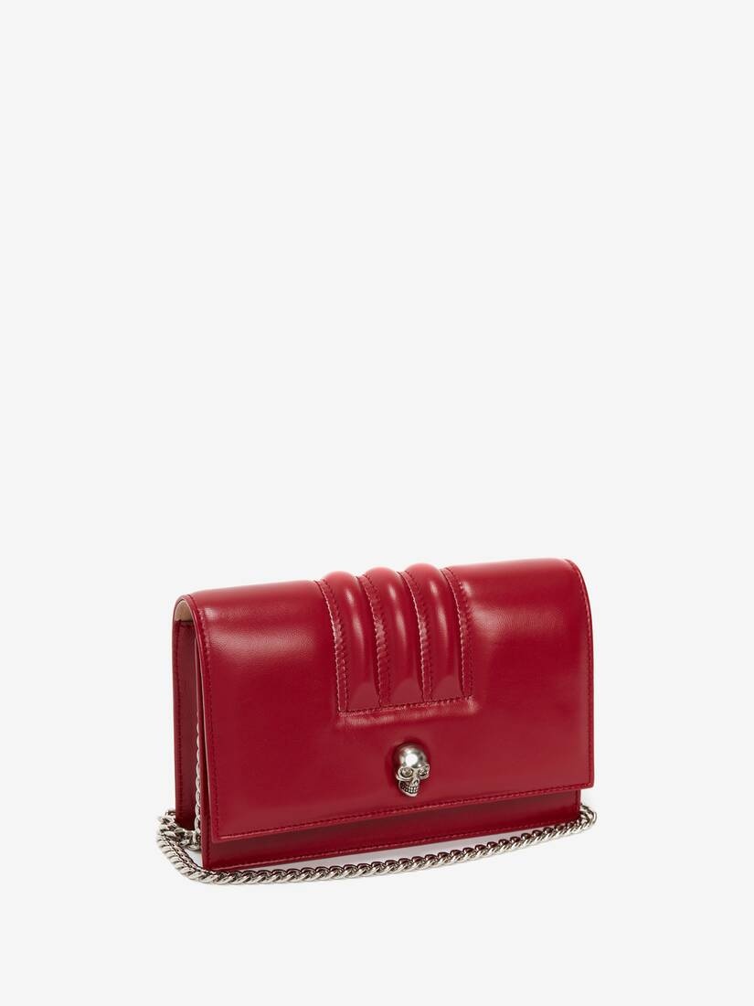 Small Quilted Skull Bag in Cherry - 2