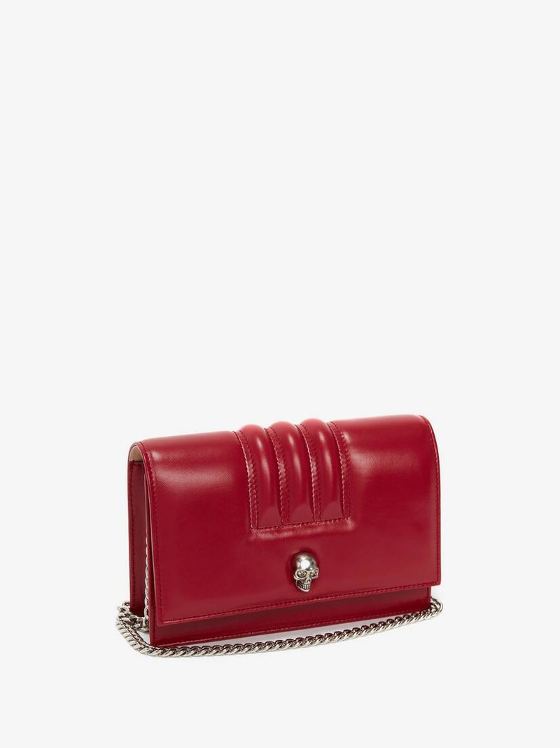 Alexander McQueen Small Quilted Skull Bag in Cherry outlook