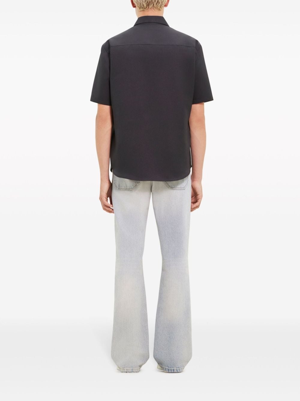 logo-appliqué twill shirt - 4