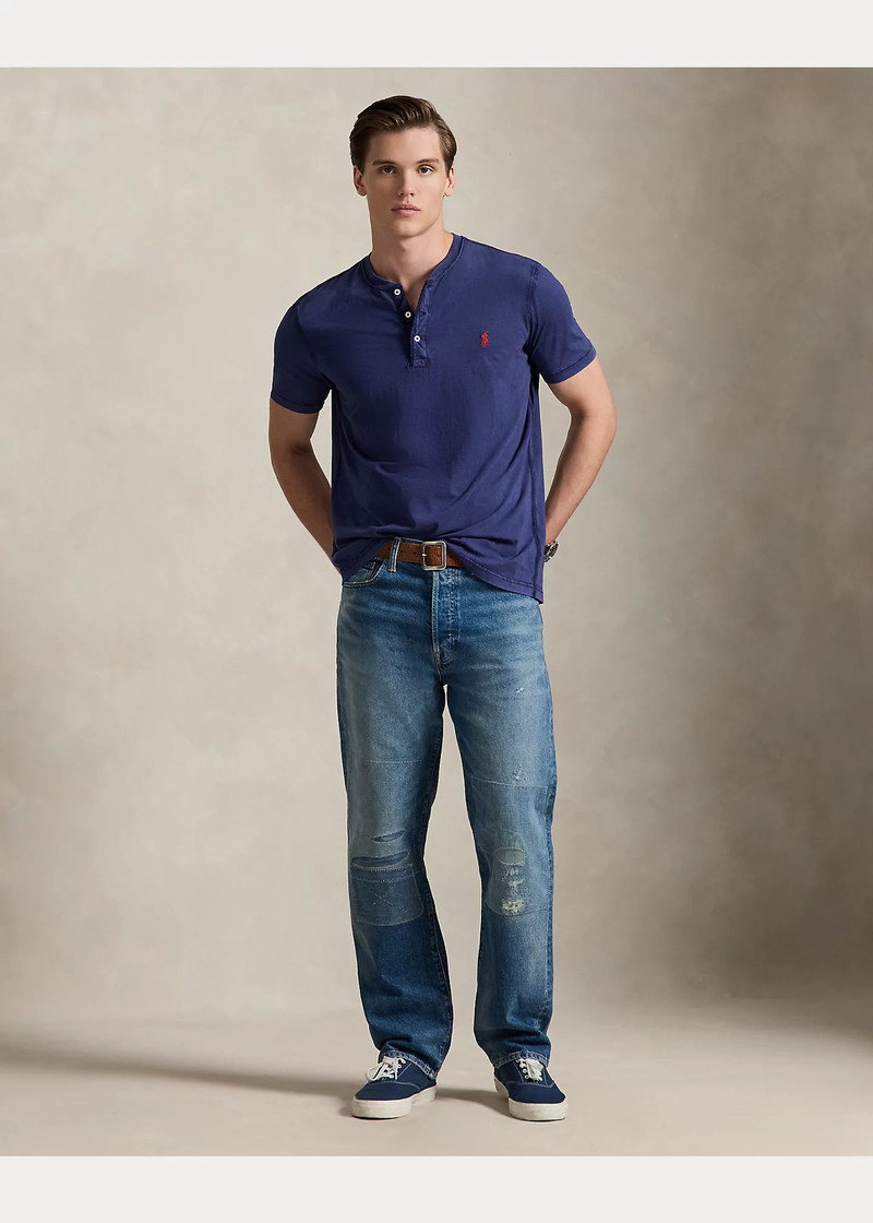 Slub Jersey Short-Sleeve Henley Shirt 3