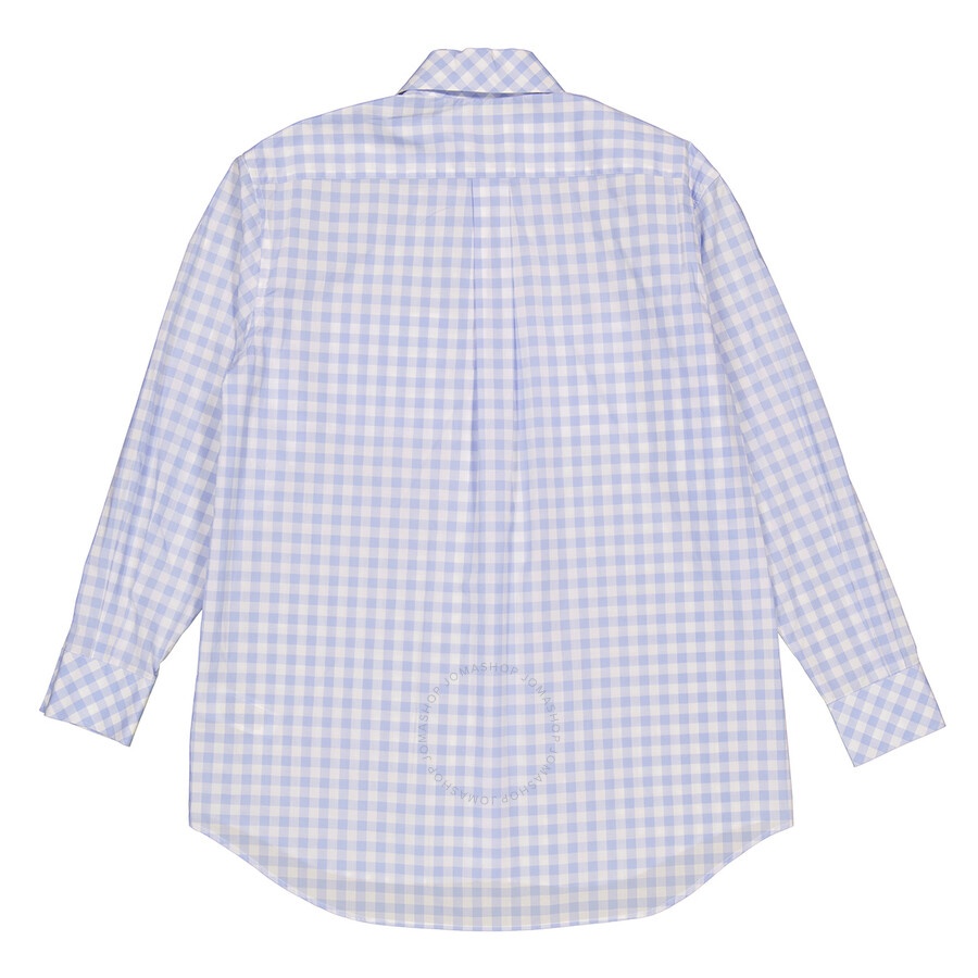 Burberry Ladies Pale Blue Pattern Gingham Cotton Poplin Shirt Dress - 2
