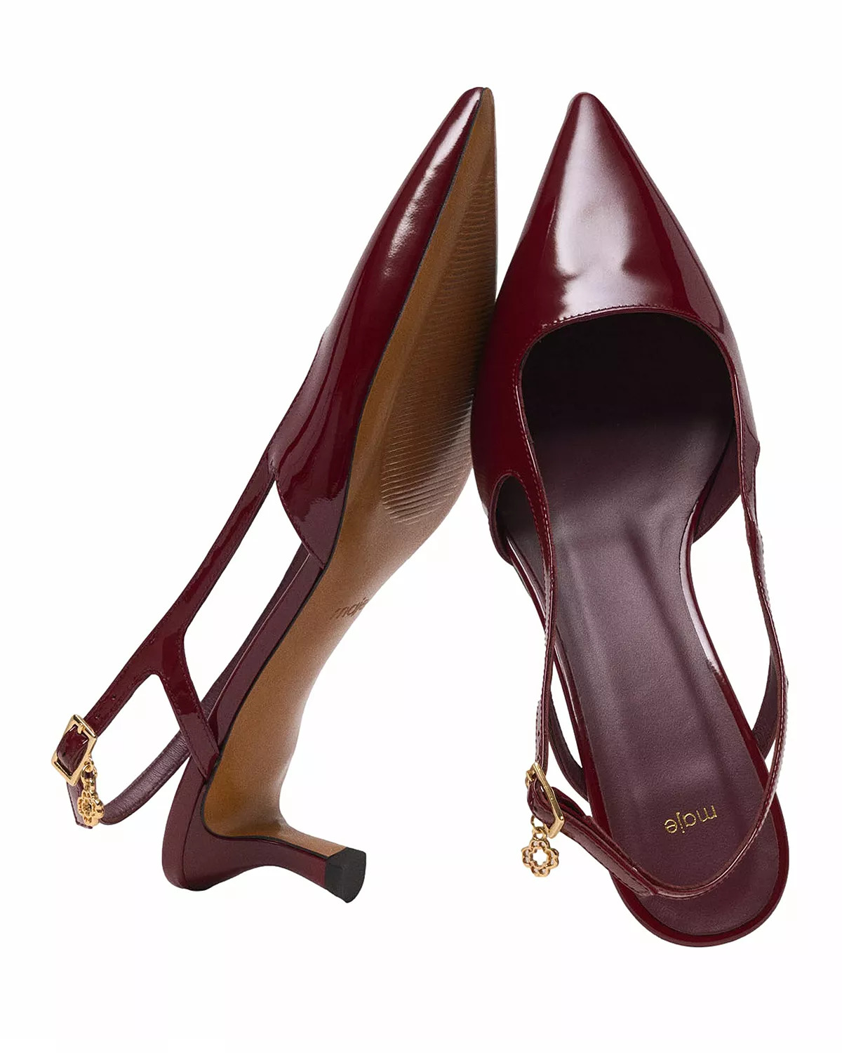 Women's Patent Leather Slingback Pumps - 3