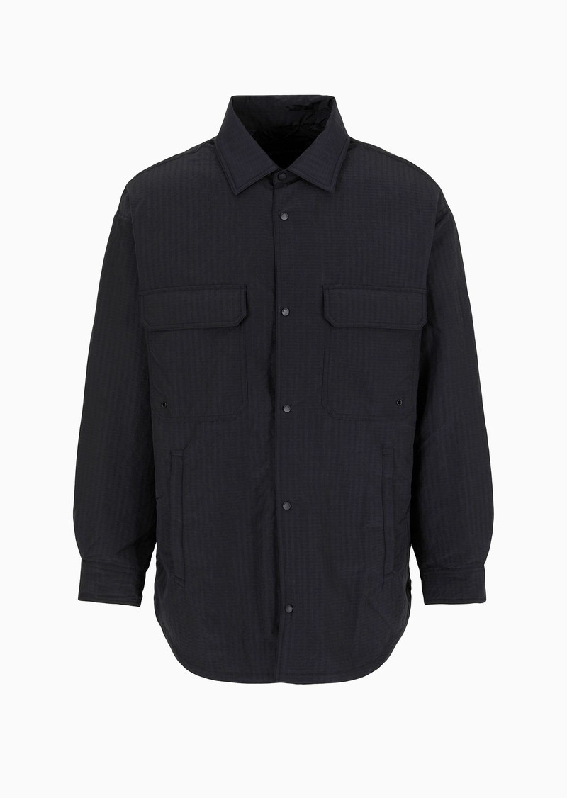 Lightweight nylon seersucker water-repellent shirt jacket 1