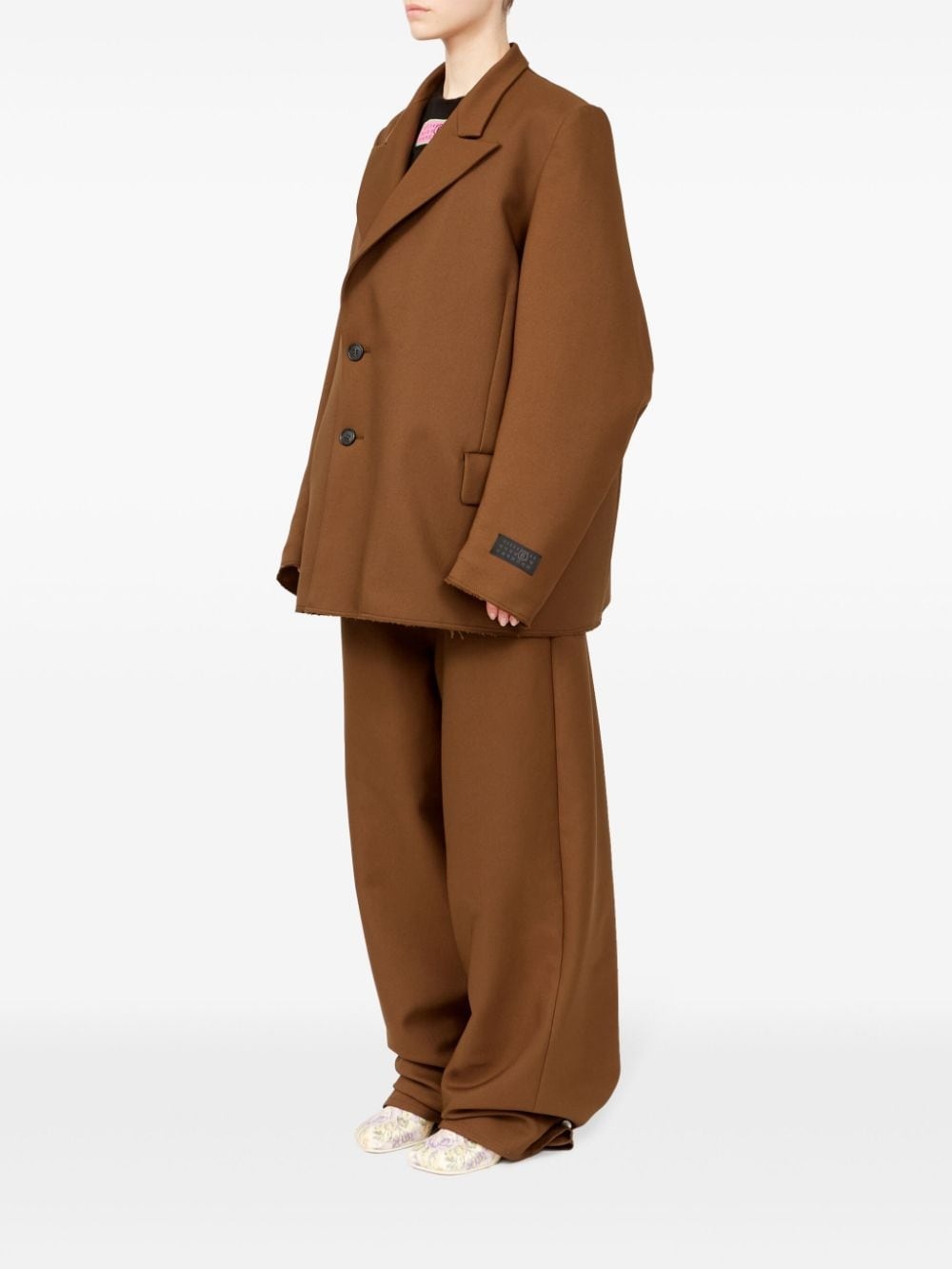 single-breasted over-sized blazer - 6