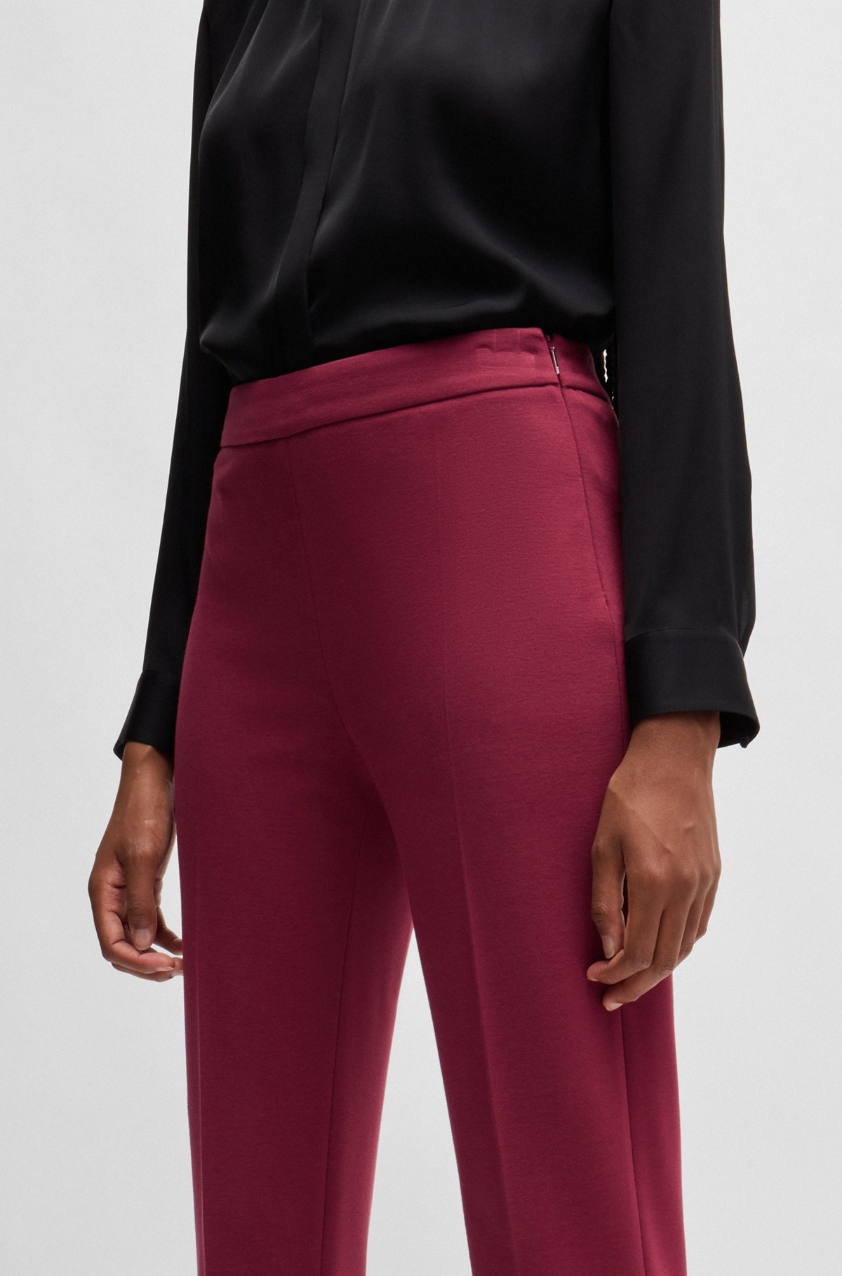 REGULAR-FIT TROUSERS IN STRETCH FABRIC WITH TAPERED LEG - 5
