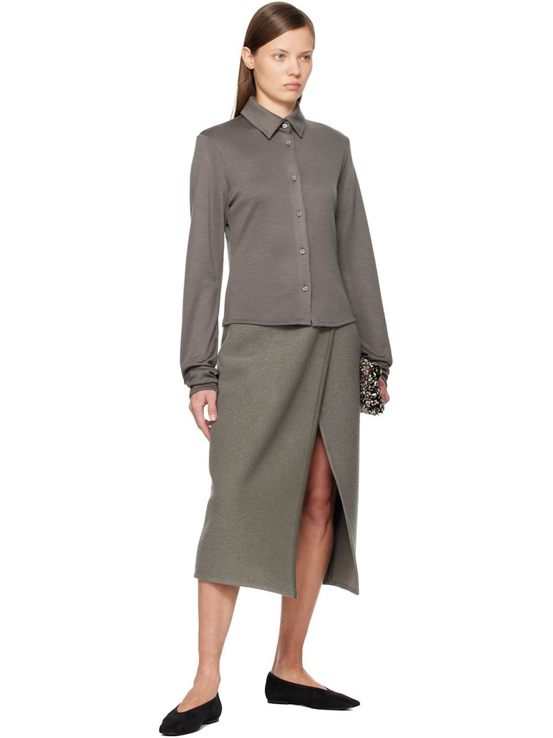 RIER Gray Walker Midi Skirt outlook