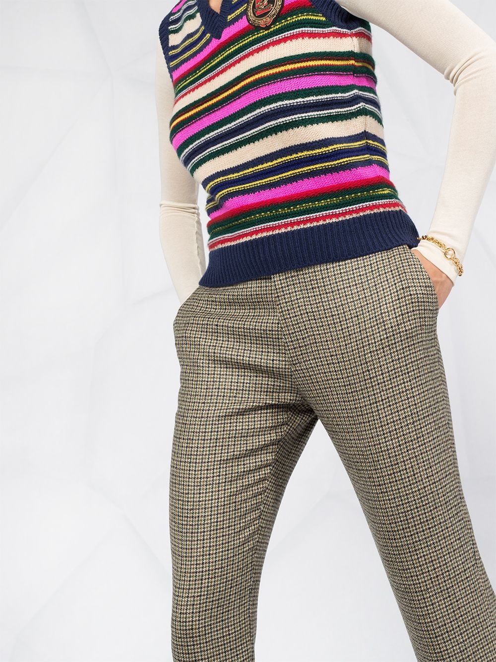 houndstooth-print tailored trousers - 3