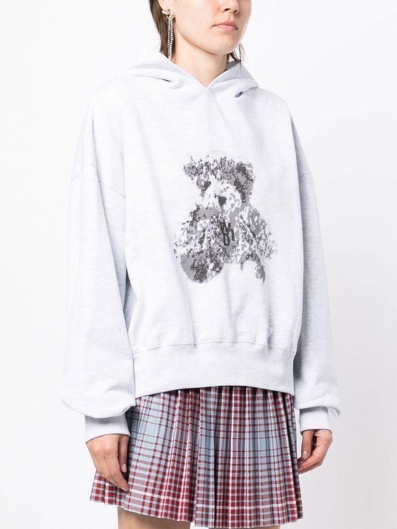 teddy bear print hoodie - 3