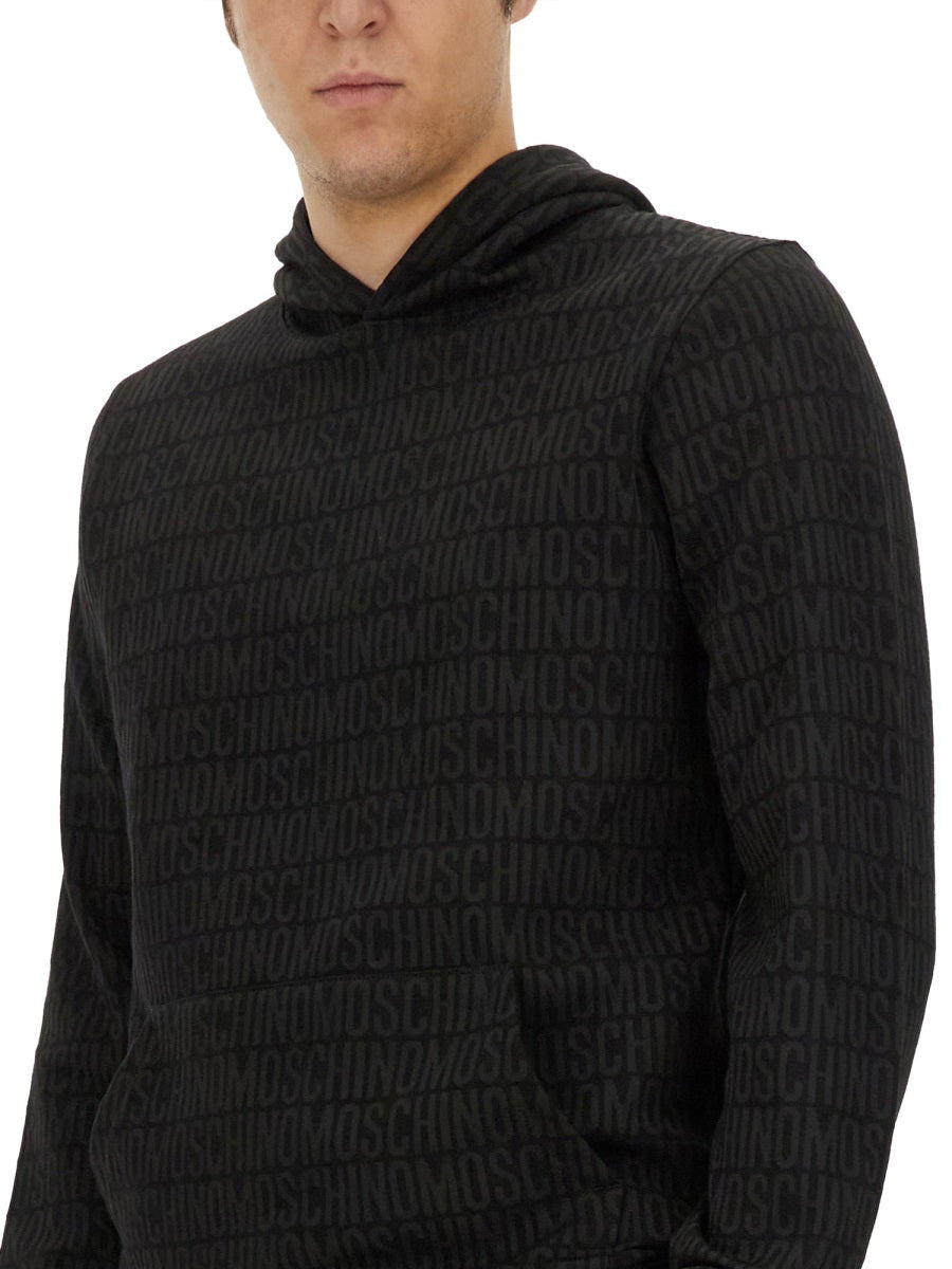 Moschino Men Sweatshirt With All Over Logo - 4