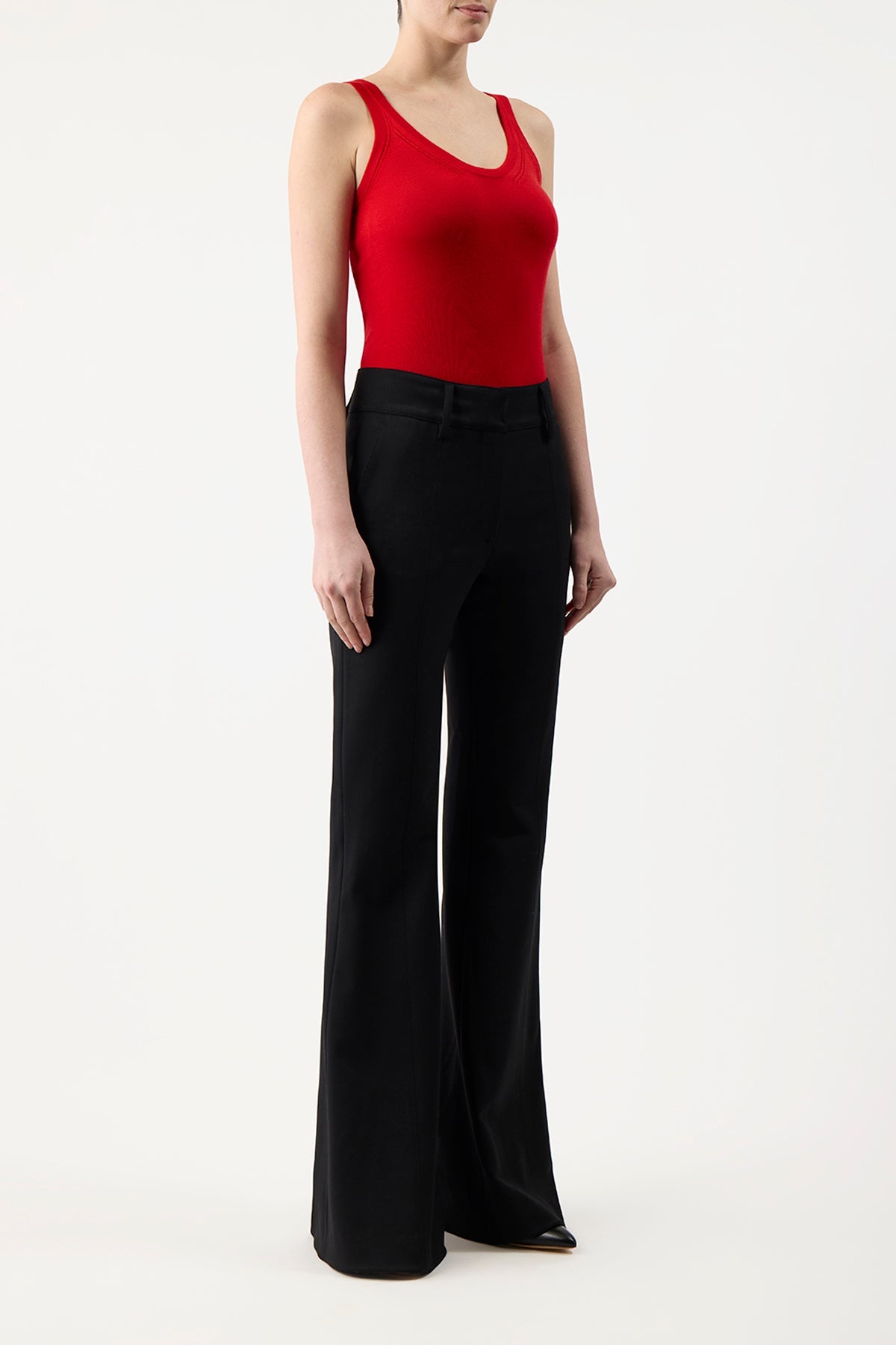 Toby Tank in Red Topaz Silk Cashmere - 3