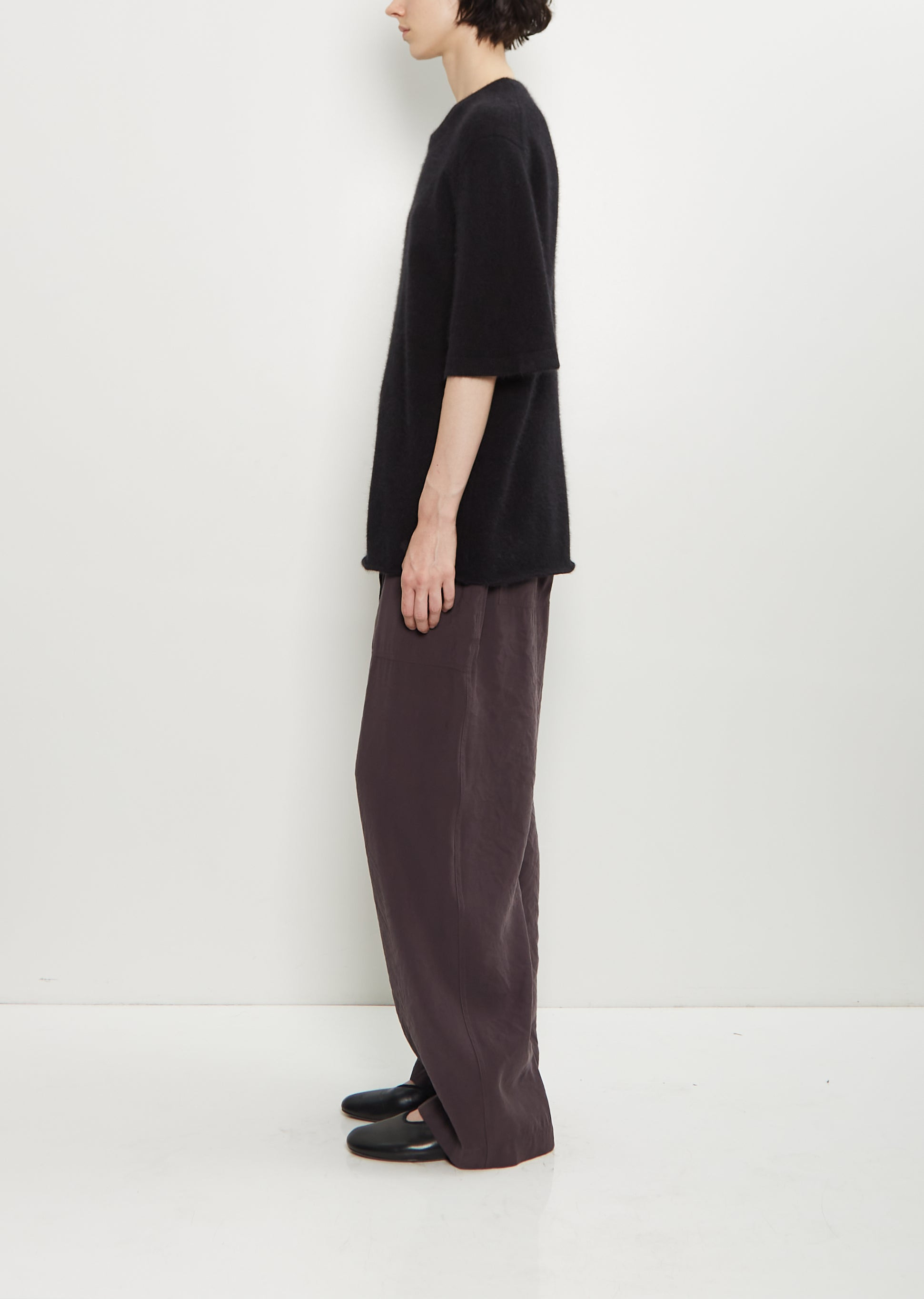 Raven Mercerized Wool Sweater — Black - 2