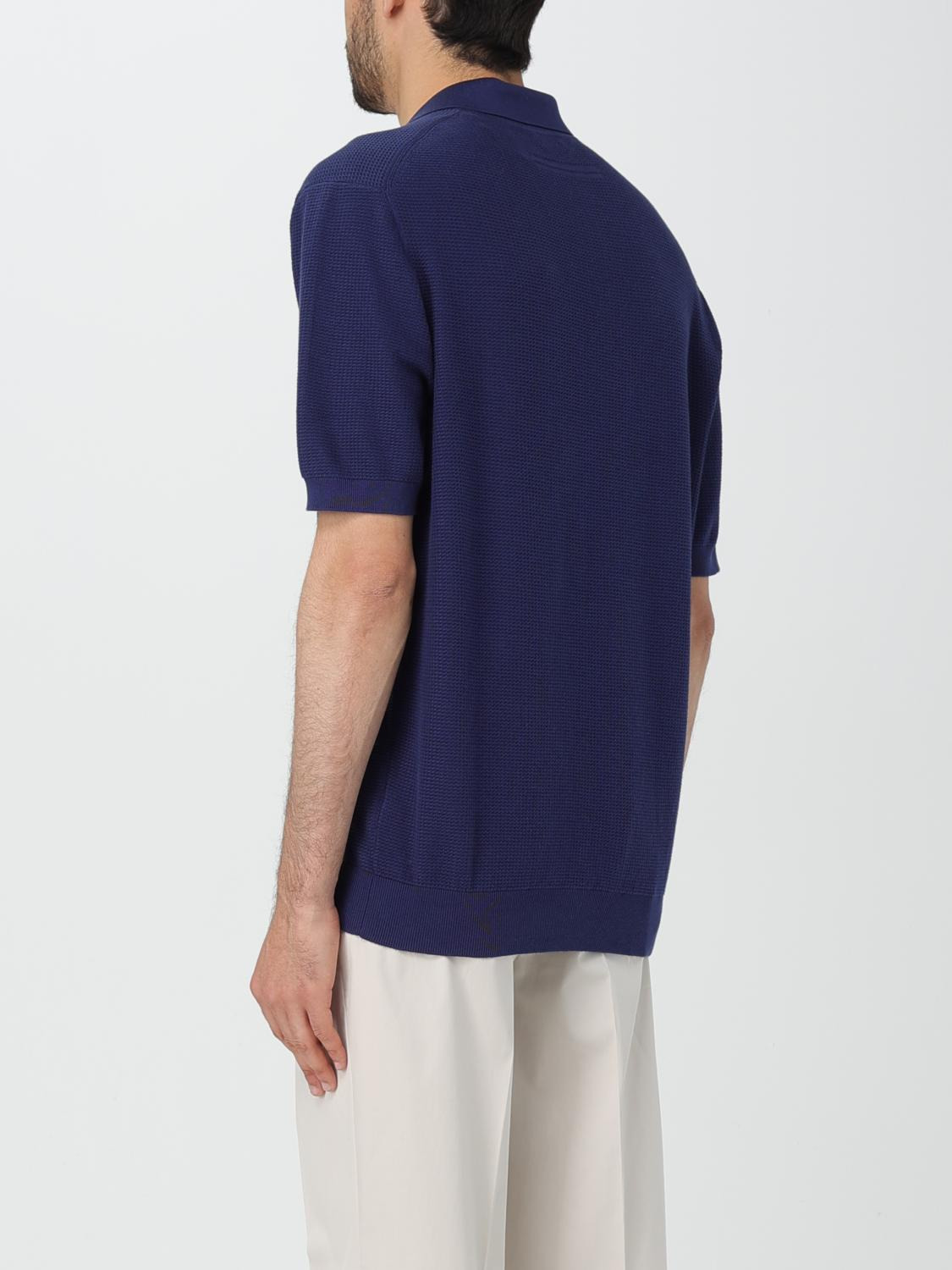 Zegna Polo Shirt Men Blue - 3
