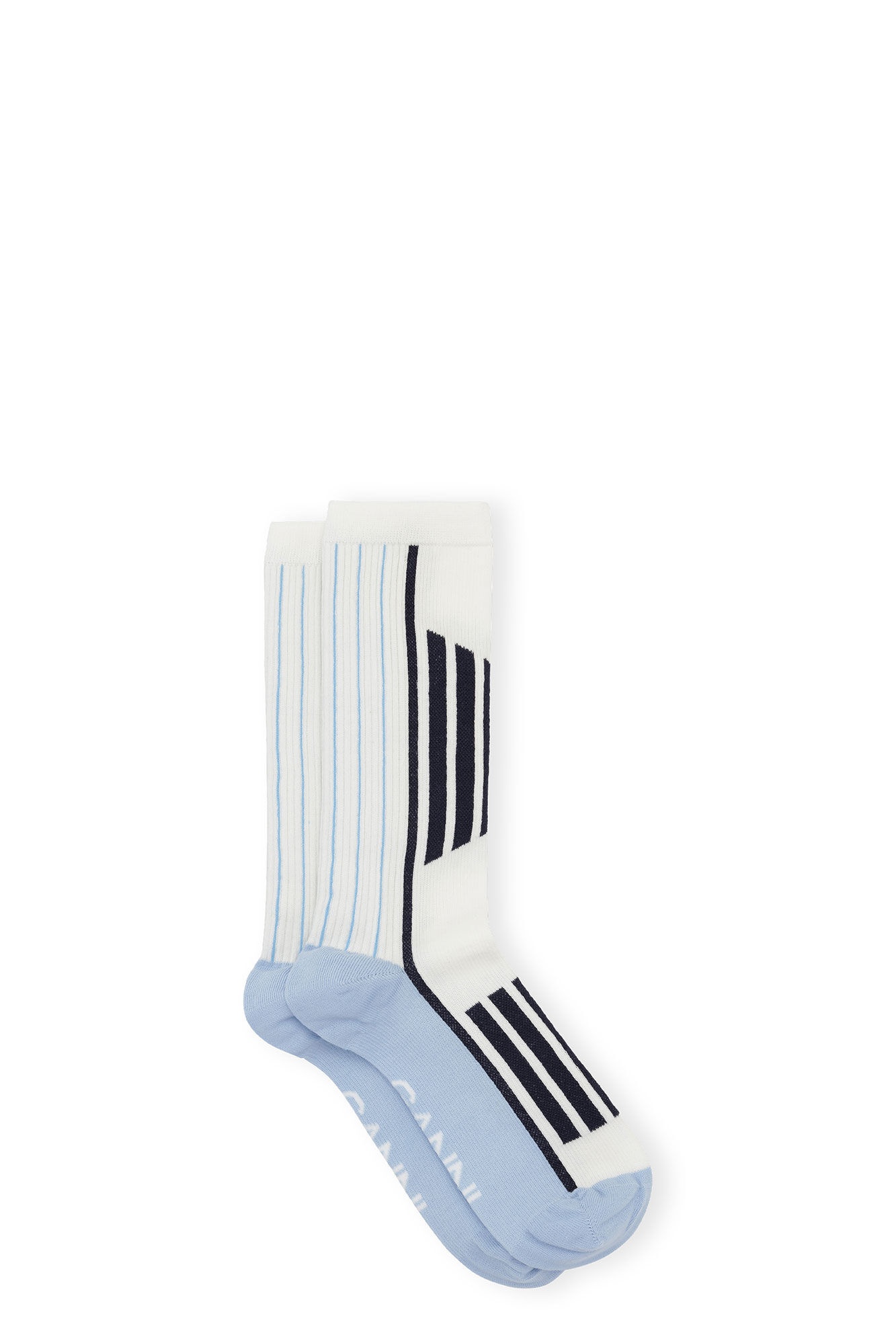 WHITE/BLUE SPORTY SOCKS - 1