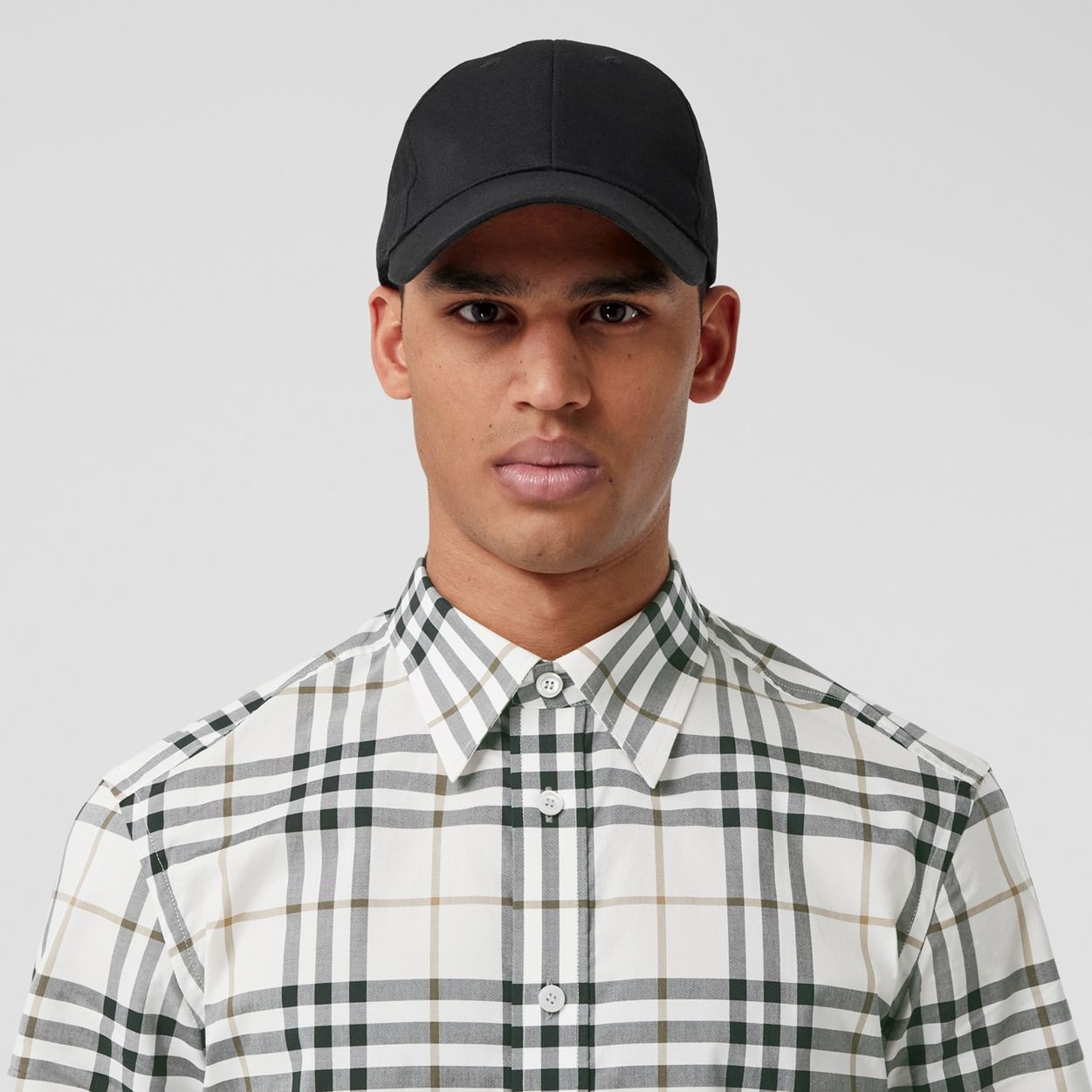 Short-sleeve Check Cotton Poplin Shirt - 3