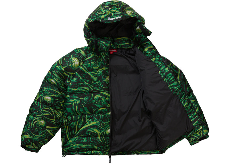 Supreme Supreme H.R. Giger Jacquard Down Puffer Jacket Green outlook