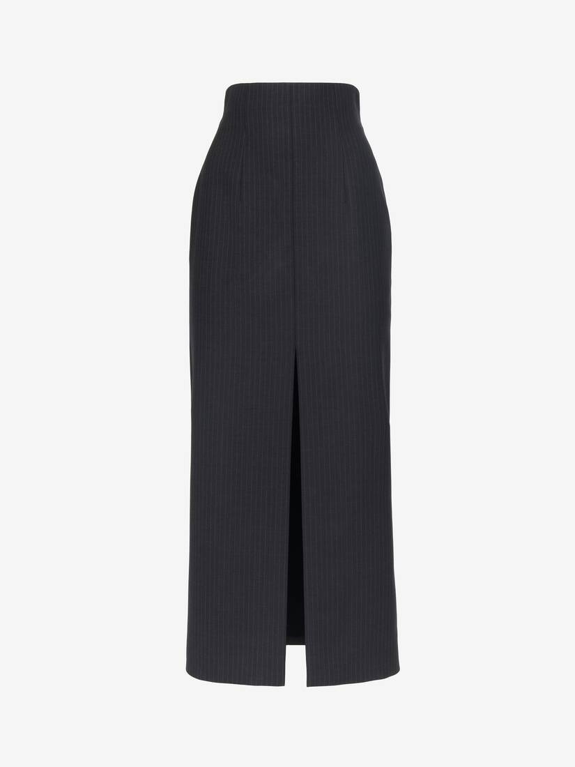 Women's Pinstripe Pencil Skirt in Grey - 2