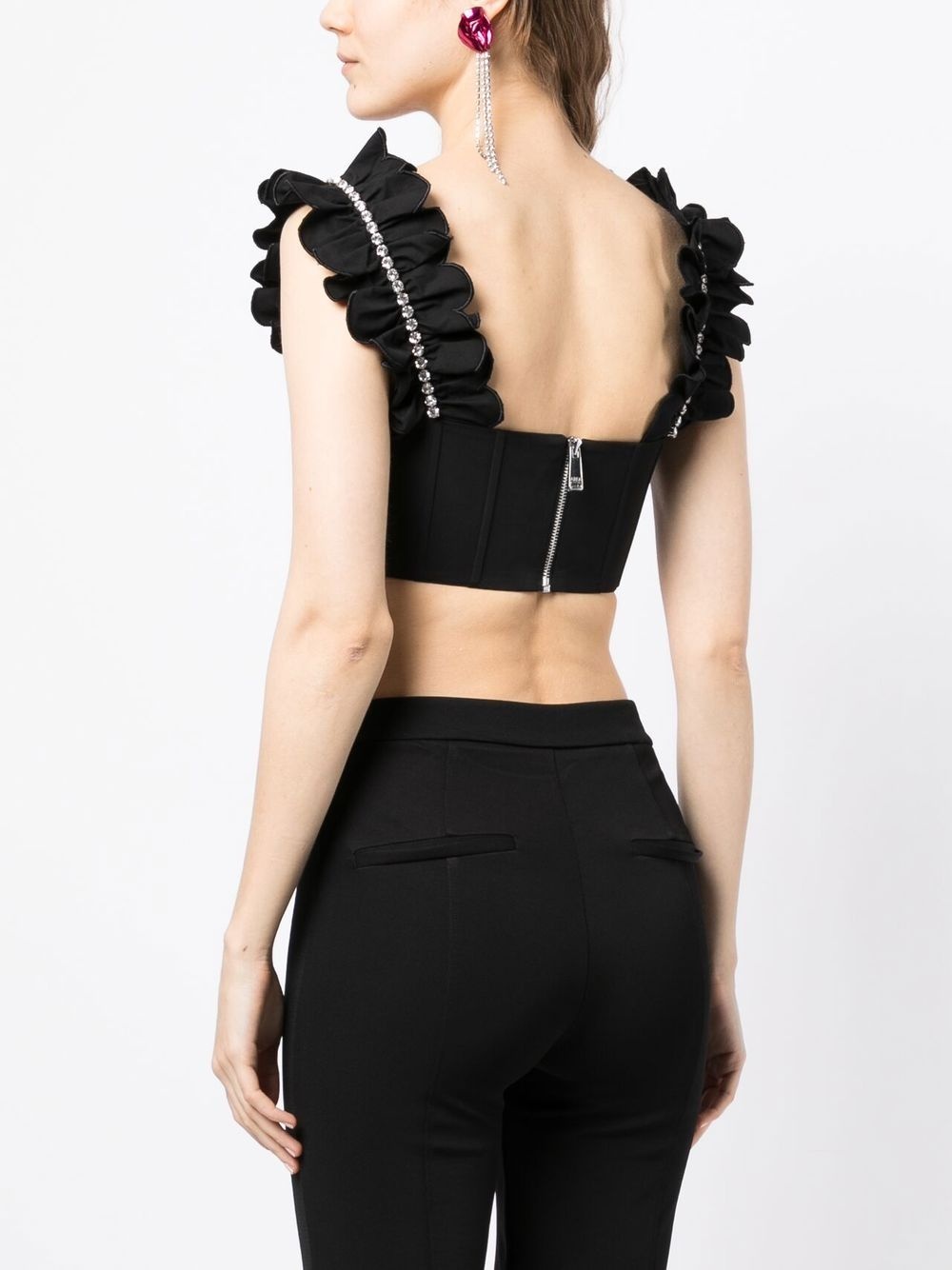 crystal-embellished cropped top - 4