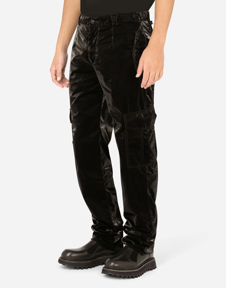 Creased technical fabric cargo pants - 4