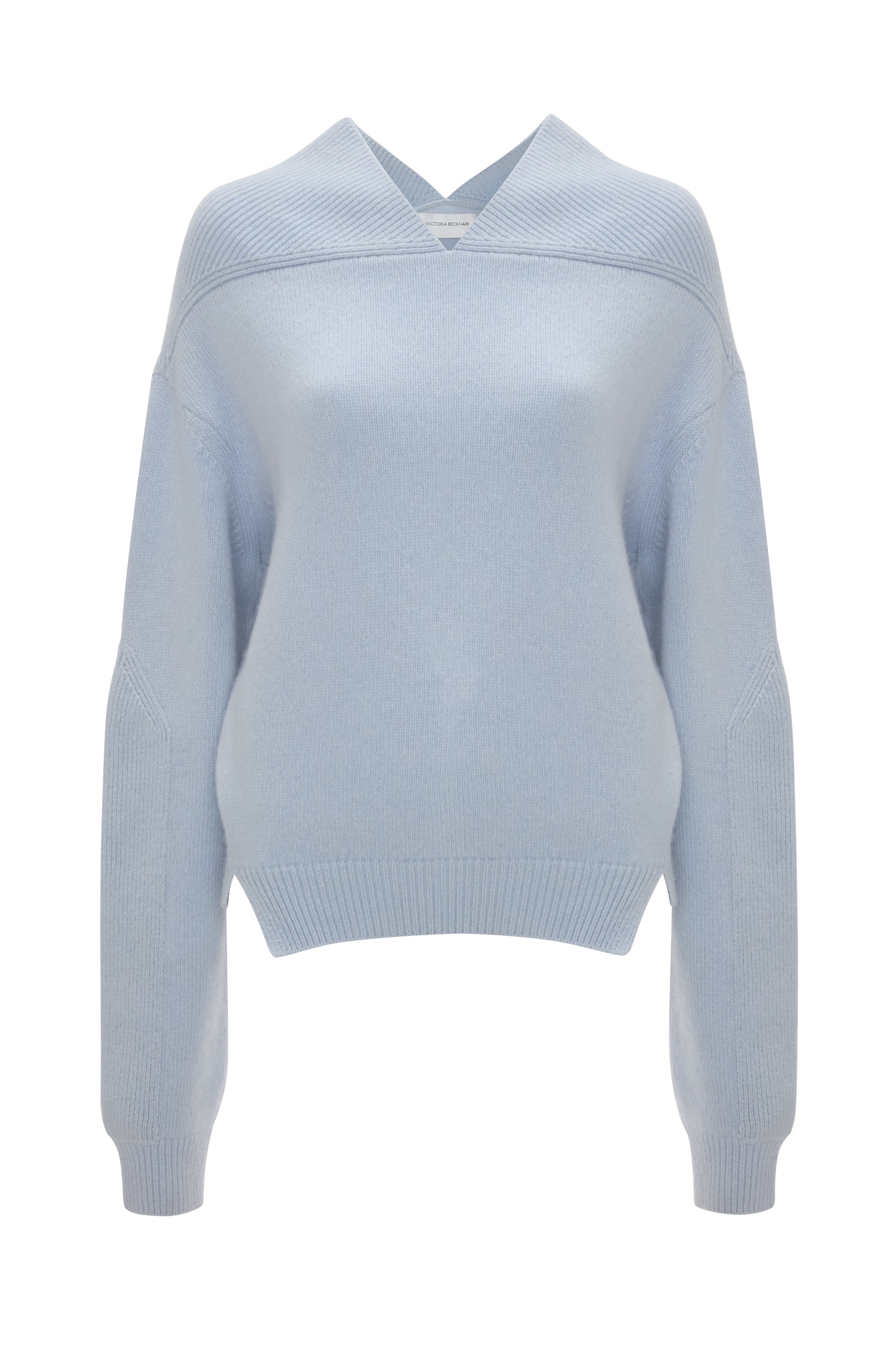 V-Neck Yoke Detail Jumper In Delphinium Blue - 1