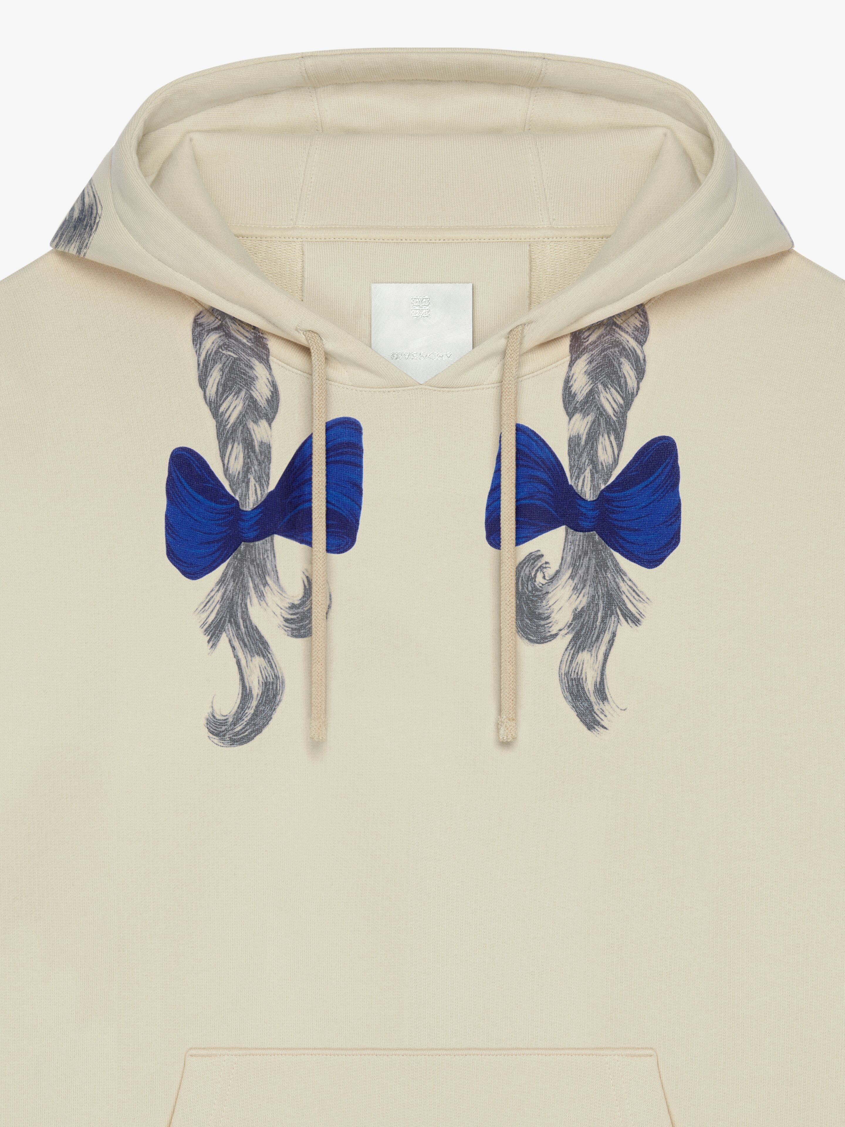 HOODIE IN FLEECE WITH HAIR PRINT - 5