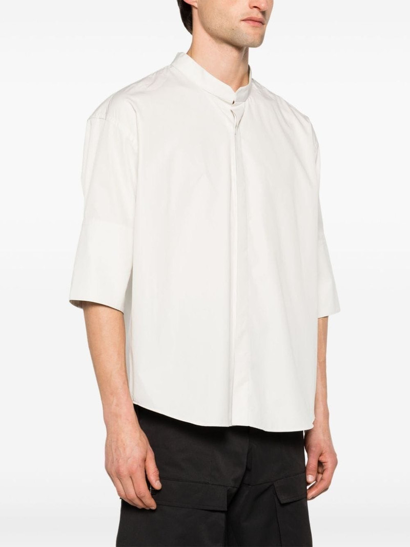 band-collar cotton shirt 4