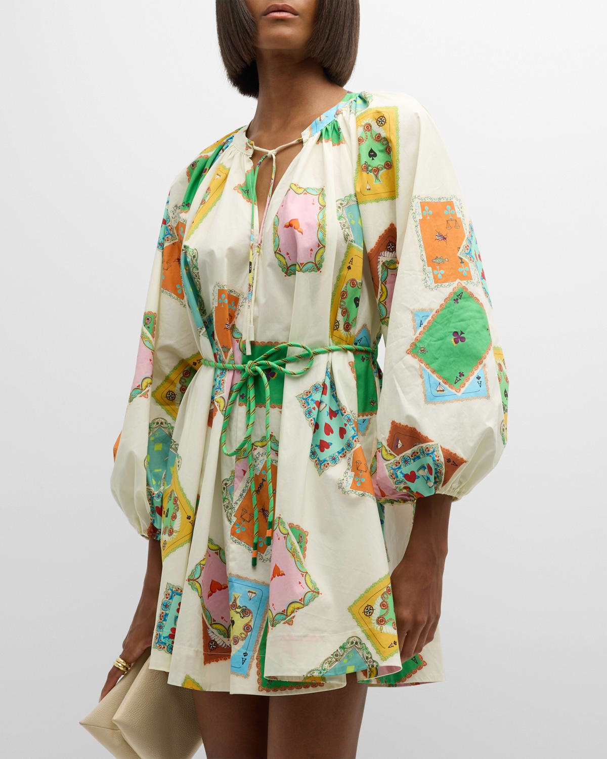 Rummy Long-Sleeve Multicolor Print Organic Cotton Mini Dress - 3