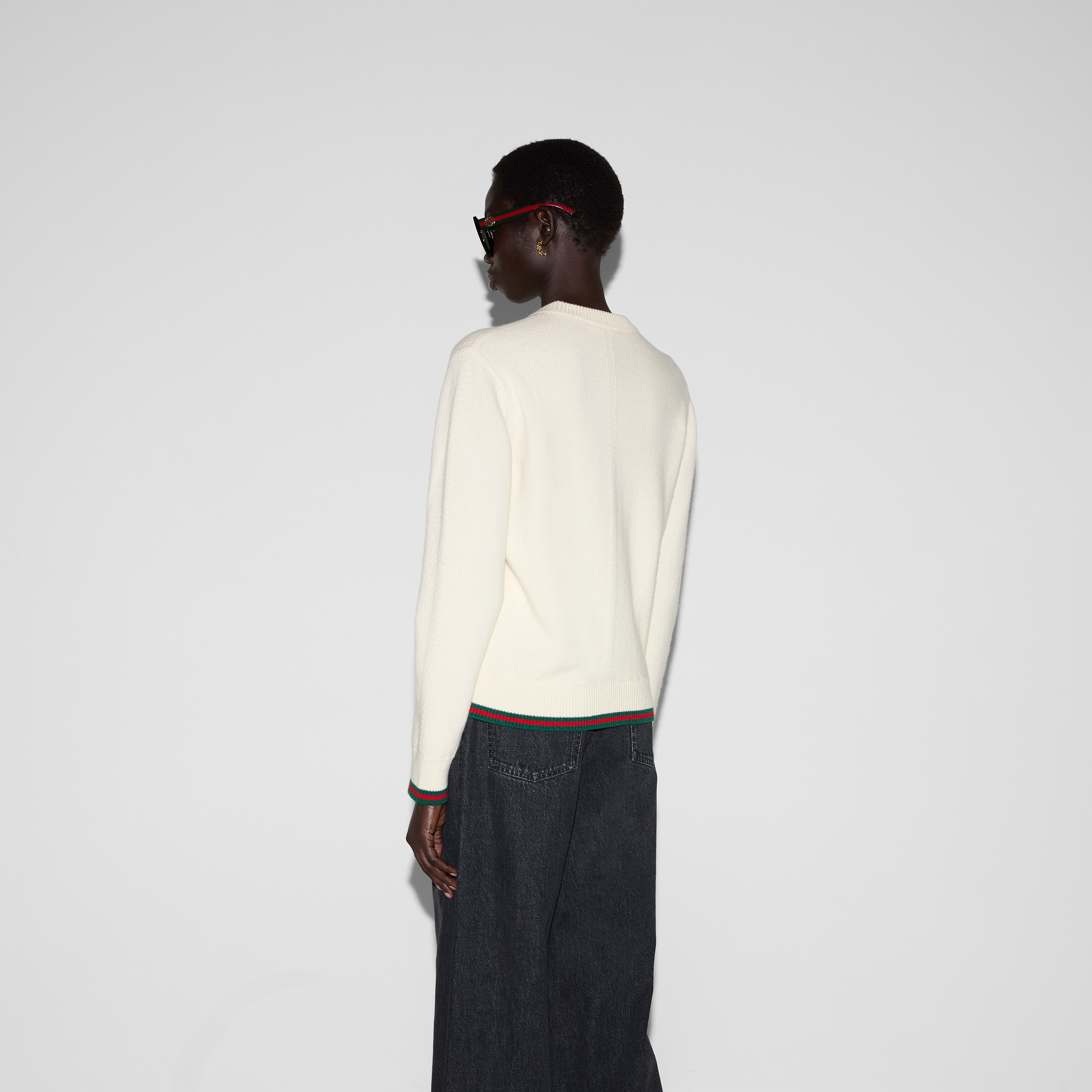 Wool and cashmere sweater with Web - 4