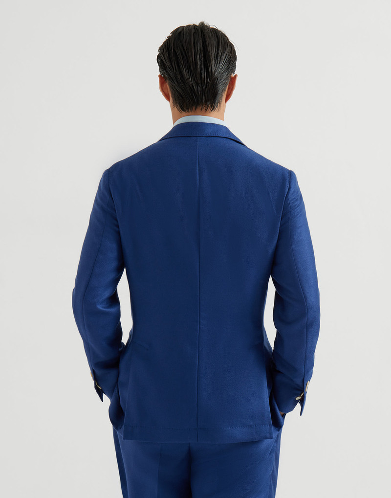 Cashmere and silk diagonal deconstructed blazer with peak lapels 3