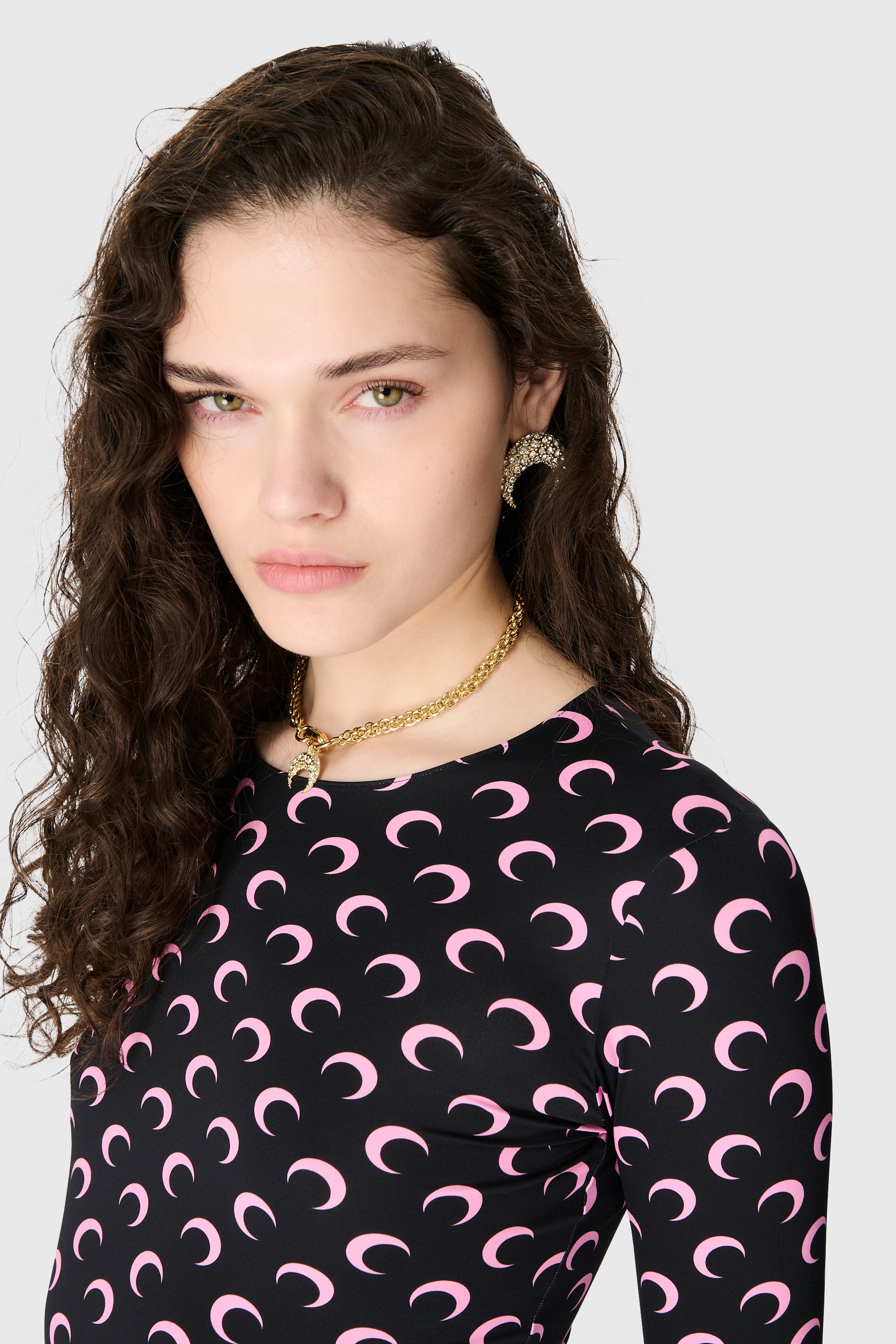 Moon Printed Jersey Ls Crewneck Top - 4