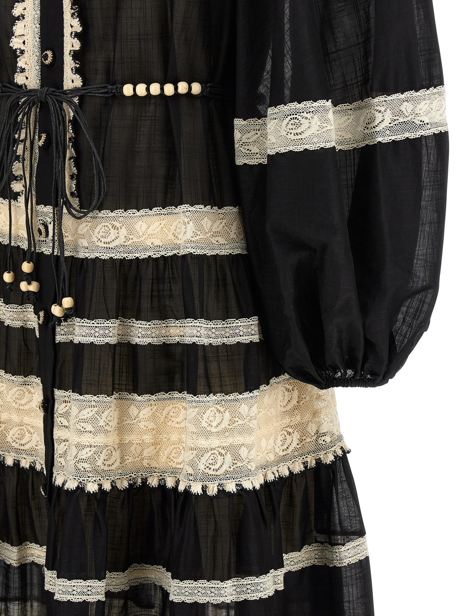 Rhiannon Lace Billow Dresses White/Black - 4