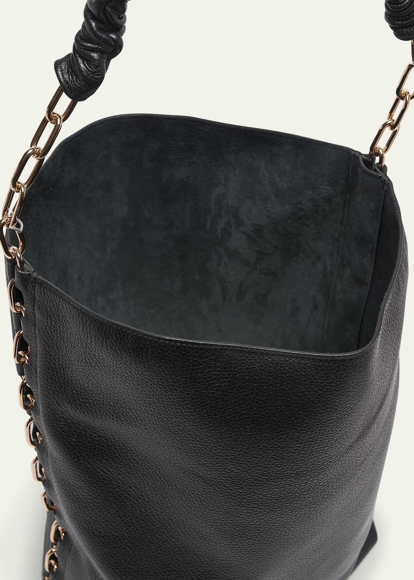 Chain Leather Tote Bag - 4