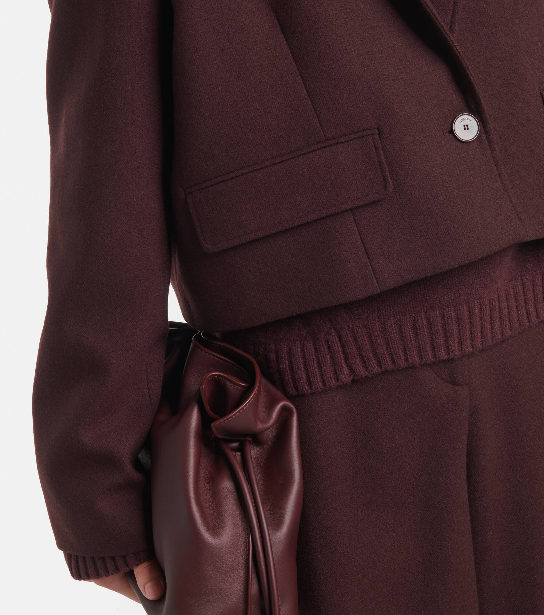 Cropped single-breasted wool jacket - 5