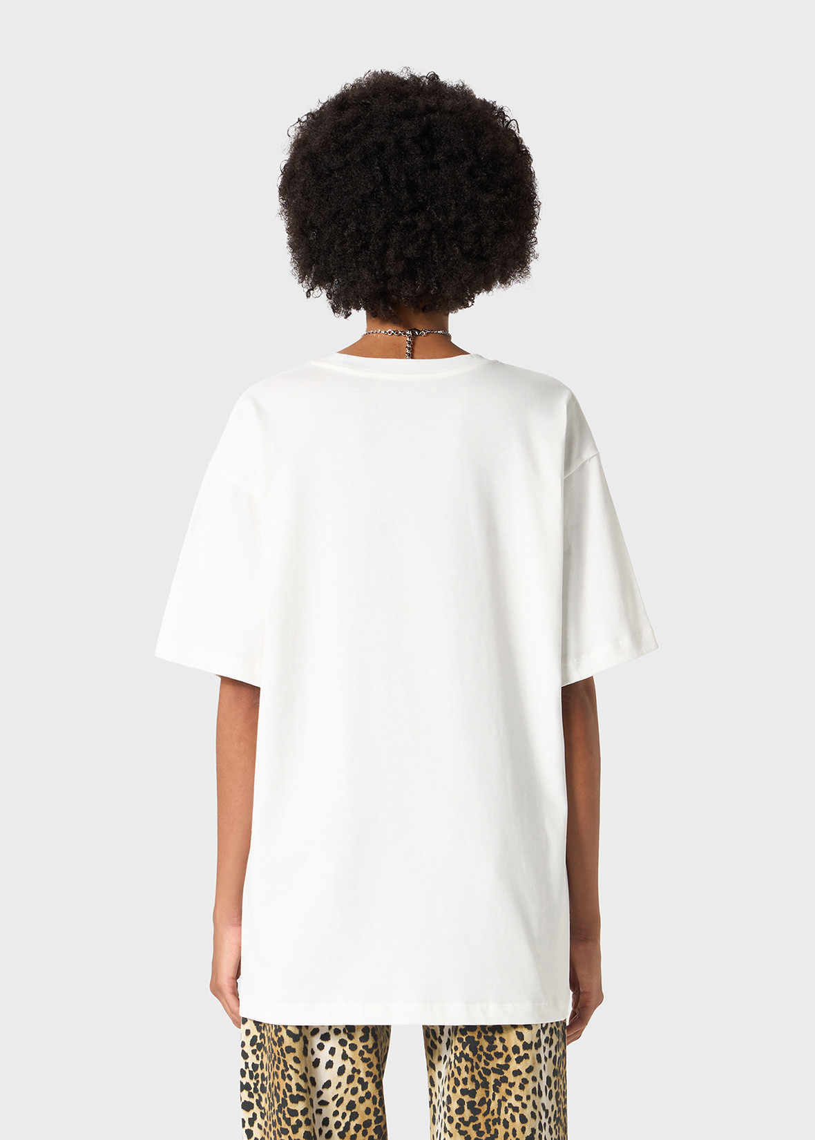 OVERSIZED T-SHIRT WITH BLUMARINE RHINESTONE EMBROIDERY - 4