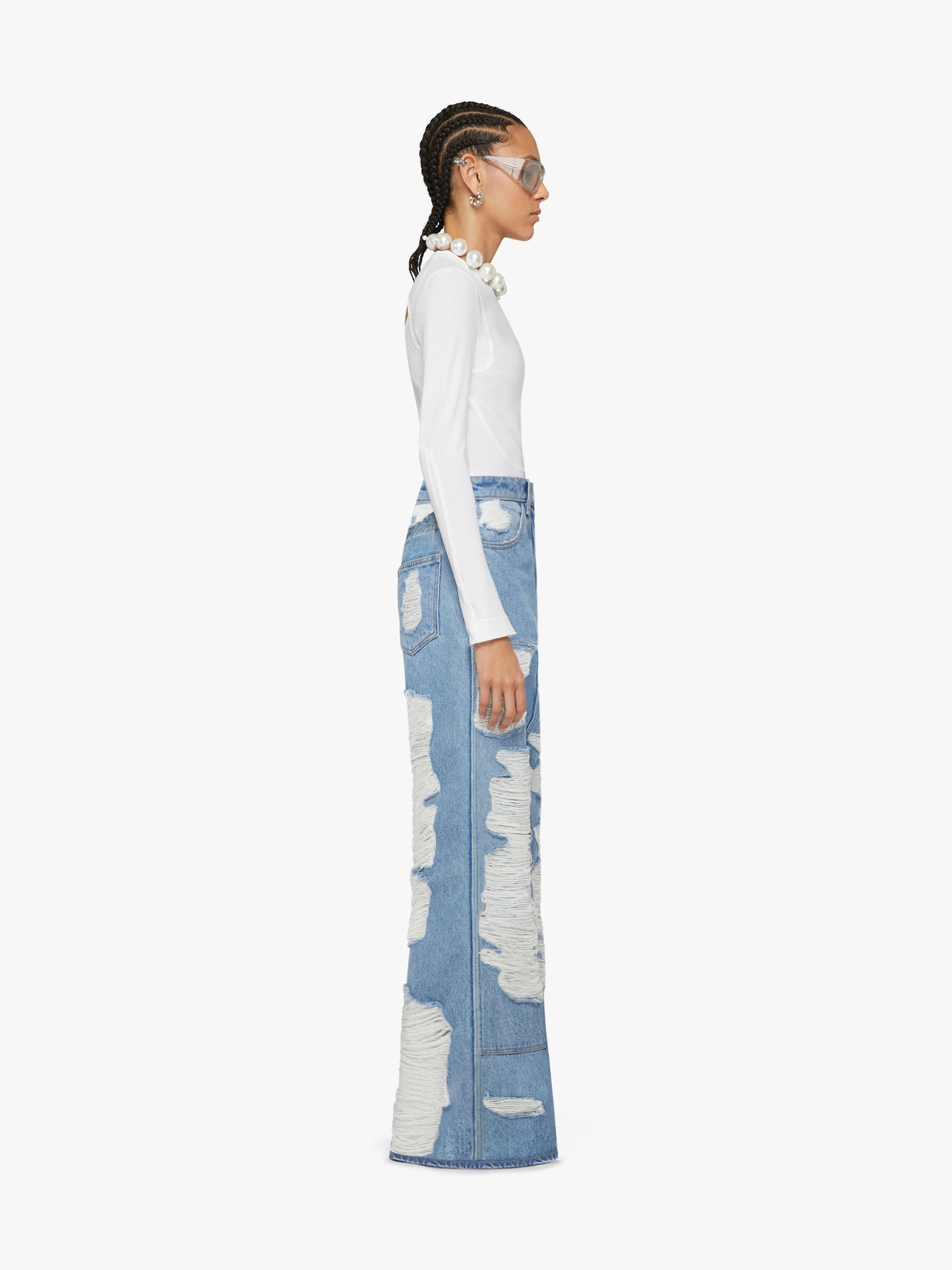 OVERSIZED JEANS IN DESTROYED DENIM - 3